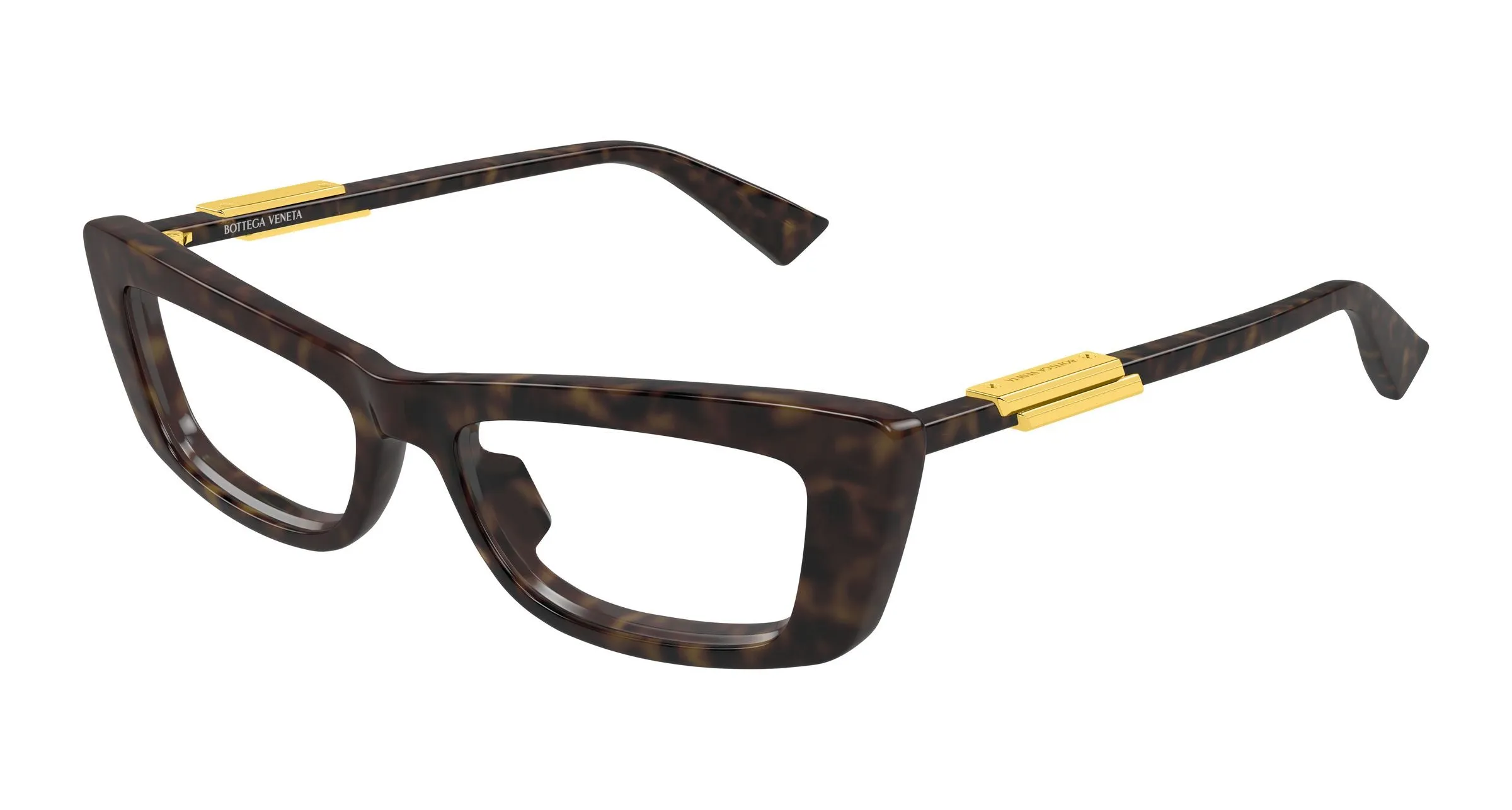 Bottega Veneta BV1449O 002 Montature da vista Acetato Havana Trasparente Squadrata - immagine 1