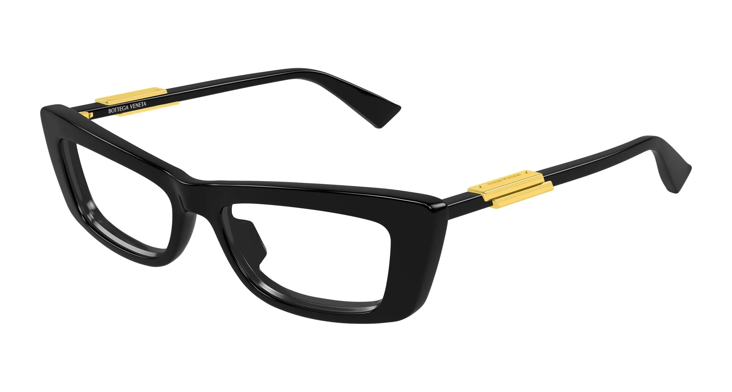 Bottega Veneta BV1449O 001 Montature da vista Acetato Nero Trasparente Squadrata - immagine 1