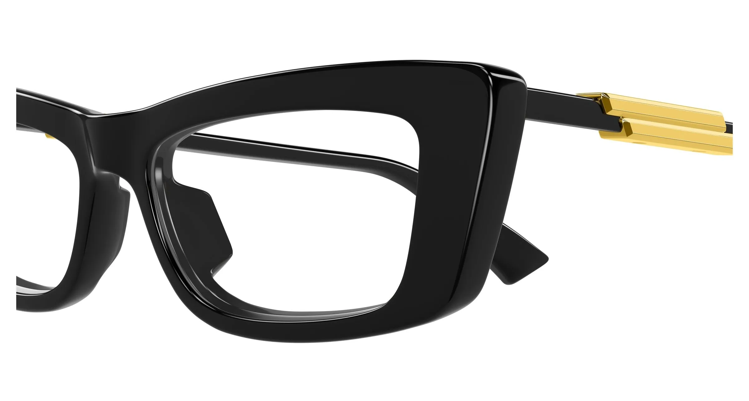 Bottega Veneta BV1449O 001 Montature da vista Acetato Nero Trasparente Squadrata - immagine 3