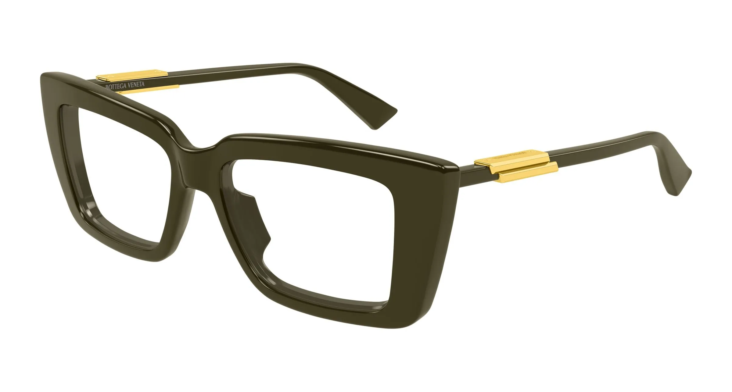 Bottega Veneta BV1448O 005 Montature da vista Acetato Verde Trasparente Squadrata - immagine 1