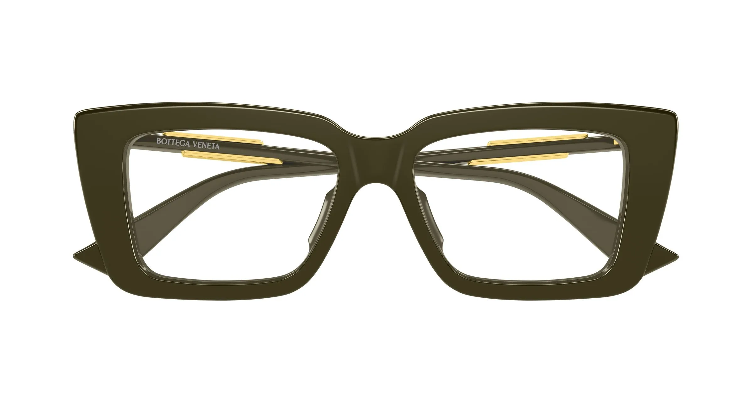 Bottega Veneta BV1448O 005 Montature da vista Acetato Verde Trasparente Squadrata - immagine 2