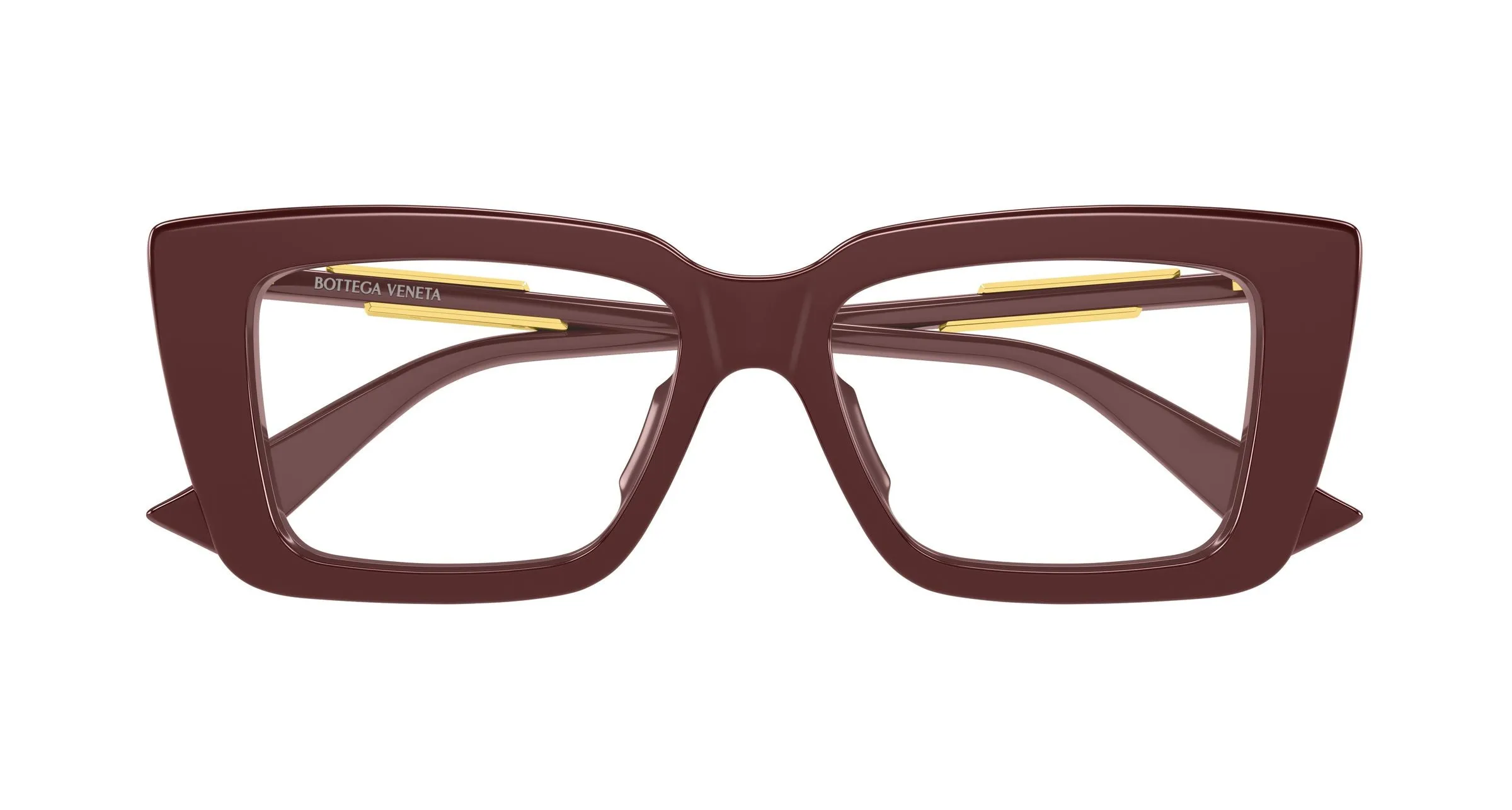 Bottega Veneta BV1448O 004 Montature da vista Acetato Bordeaux Trasparente Squadrata - immagine 2