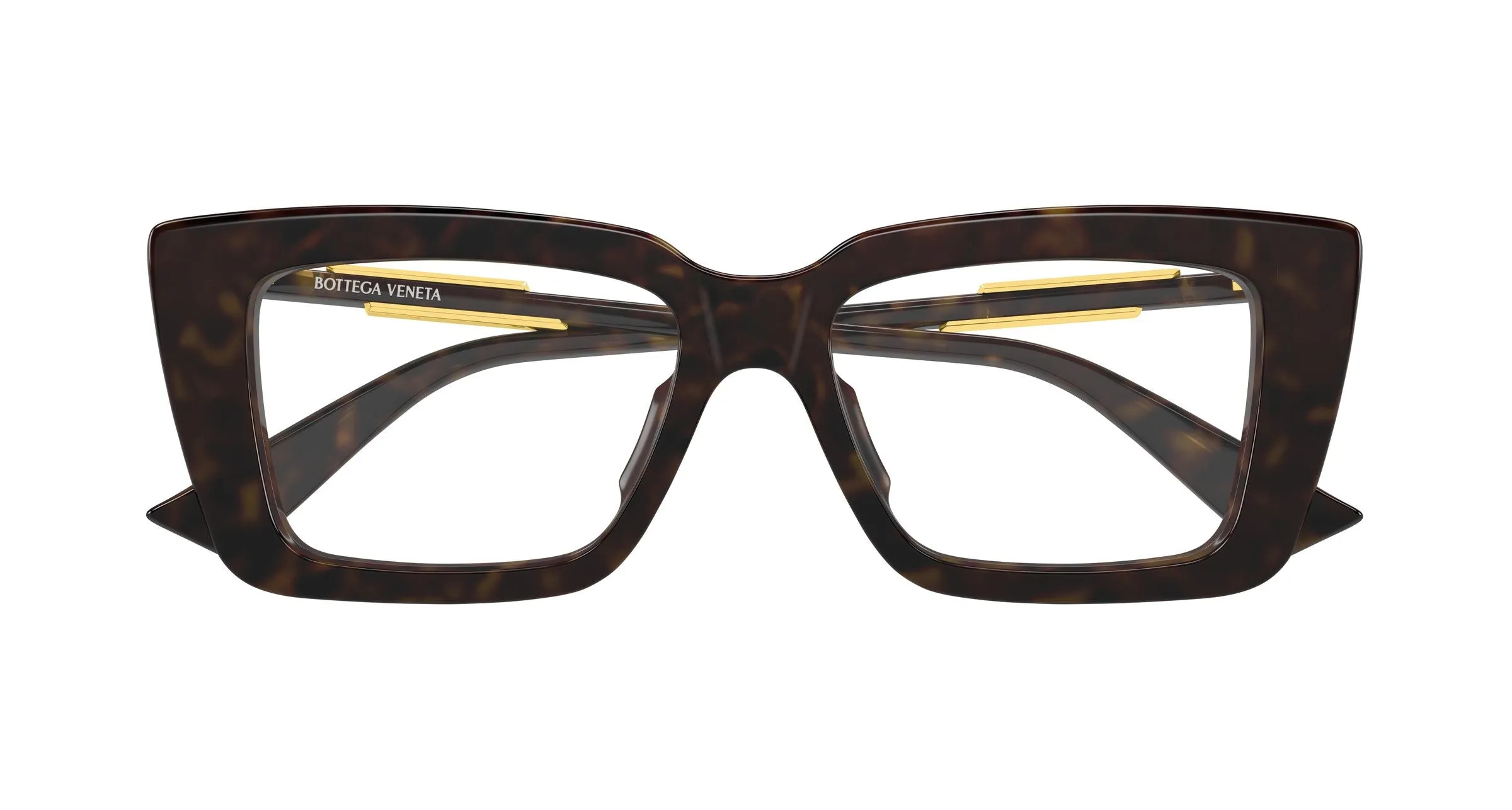 Bottega Veneta BV1448O 002 Montature da vista Acetato Havana Trasparente Squadrata - immagine 2