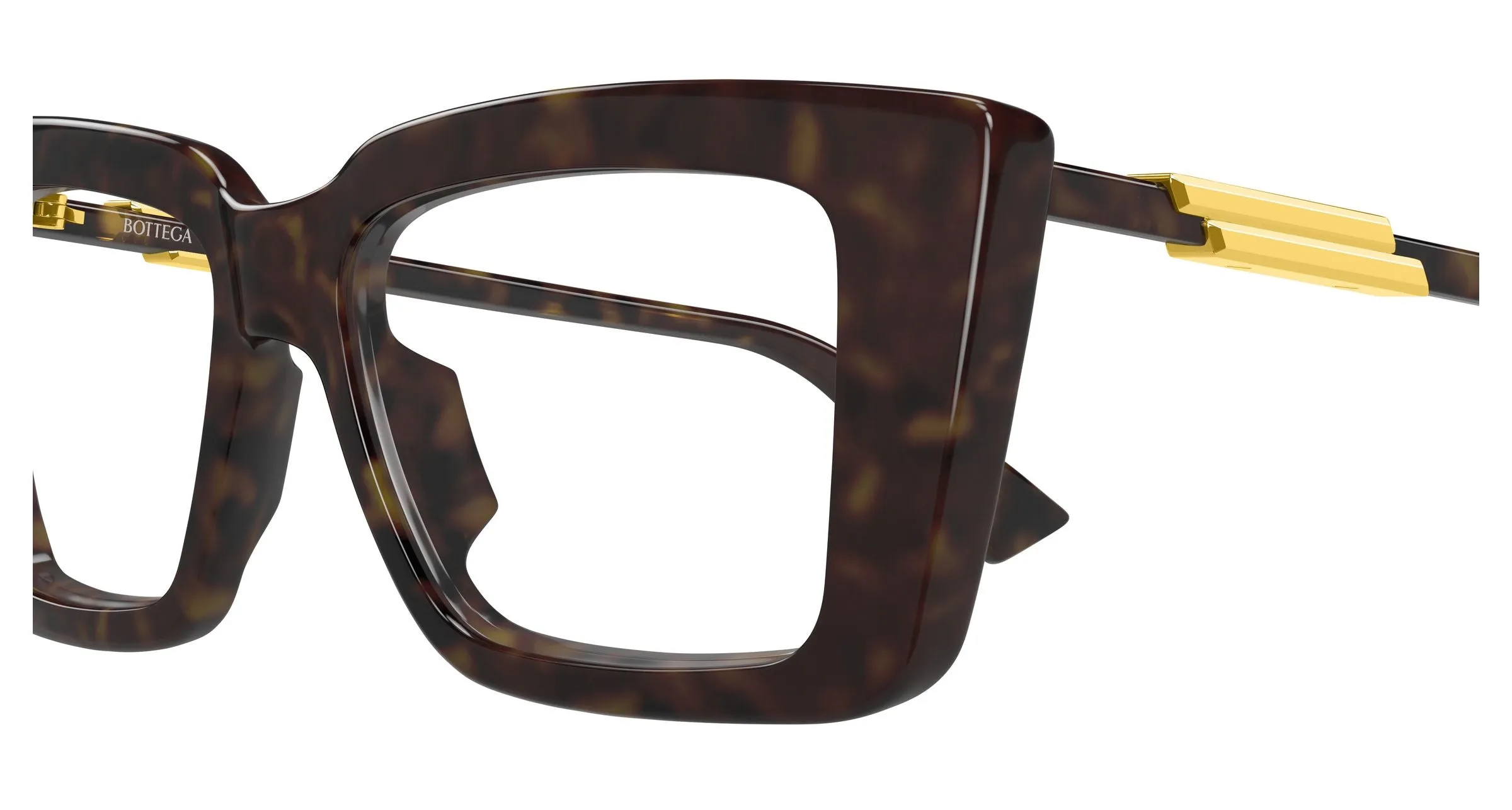 Bottega Veneta BV1448O 002 Montature da vista Acetato Havana Trasparente Squadrata - immagine 3