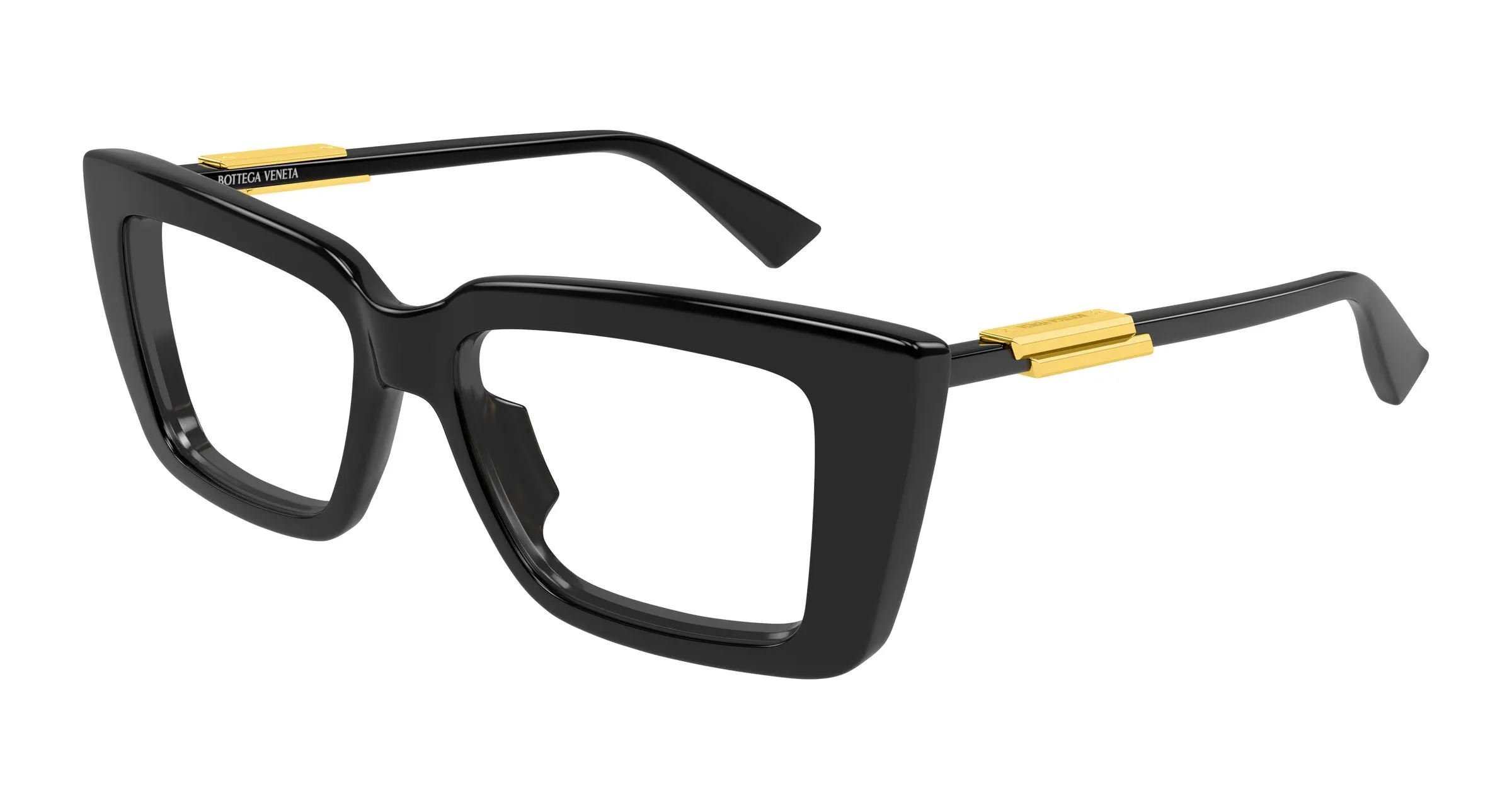 Bottega Veneta BV1448O 001 Montature da vista Acetato Nero Trasparente Squadrata - immagine 1