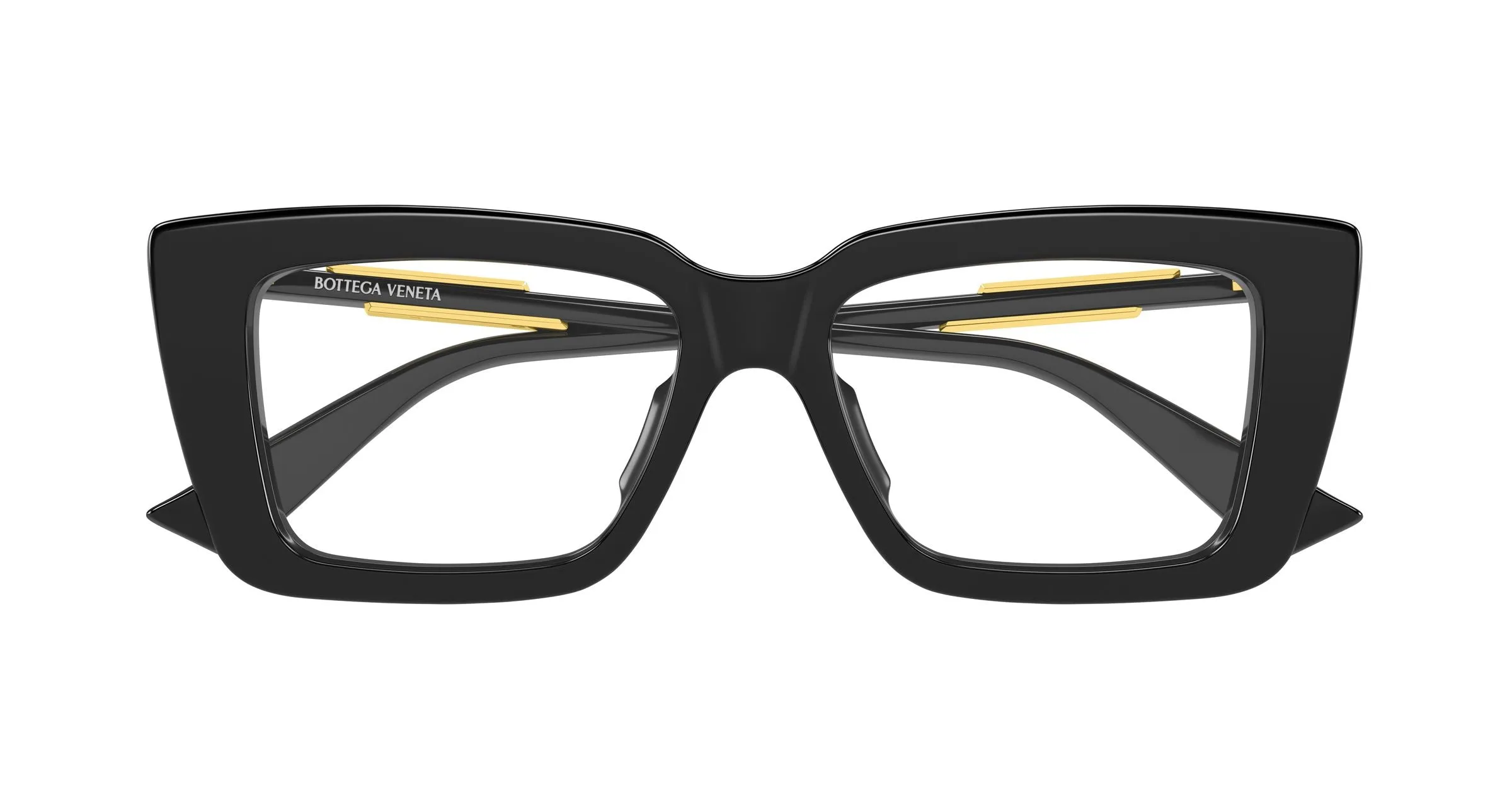 Bottega Veneta BV1448O 001 Montature da vista Acetato Nero Trasparente Squadrata - immagine 2