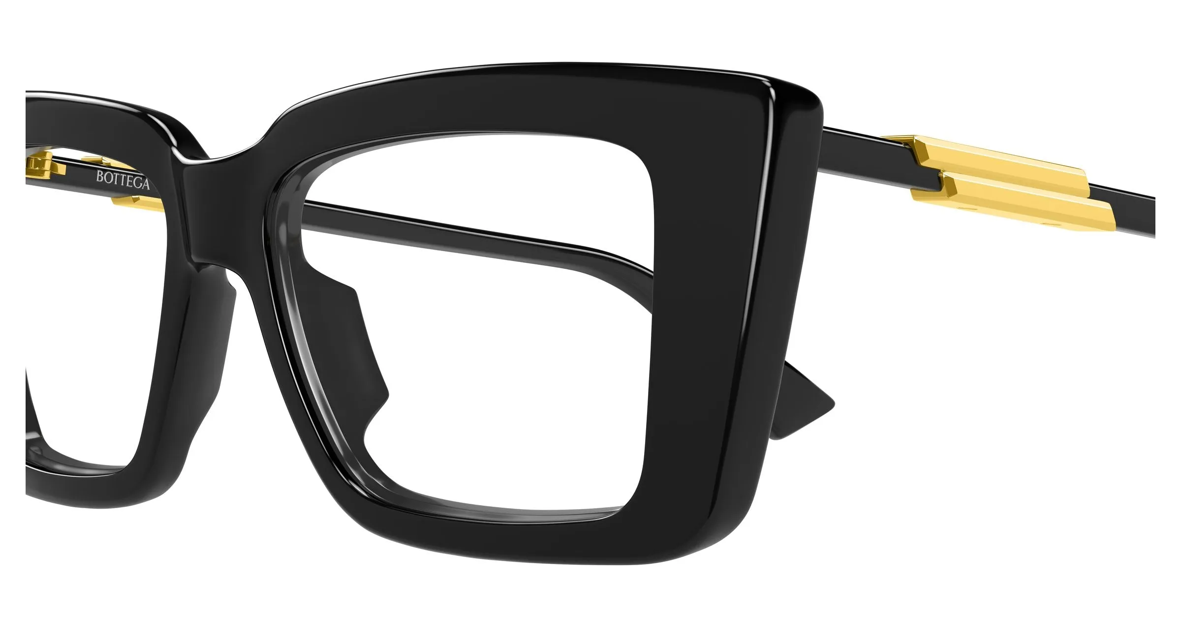 Bottega Veneta BV1448O 001 Montature da vista Acetato Nero Trasparente Squadrata - immagine 3