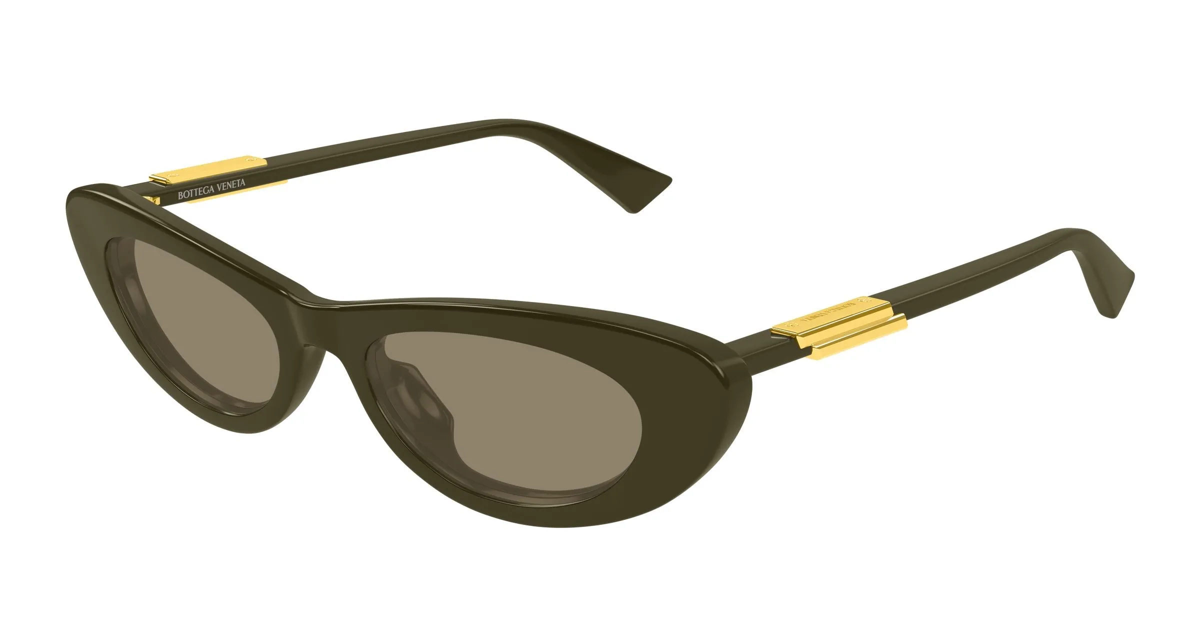 Bottega Veneta BV1447S 005 Occhiali da sole Acetato Verde Marrone Cat Eye - immagine 1