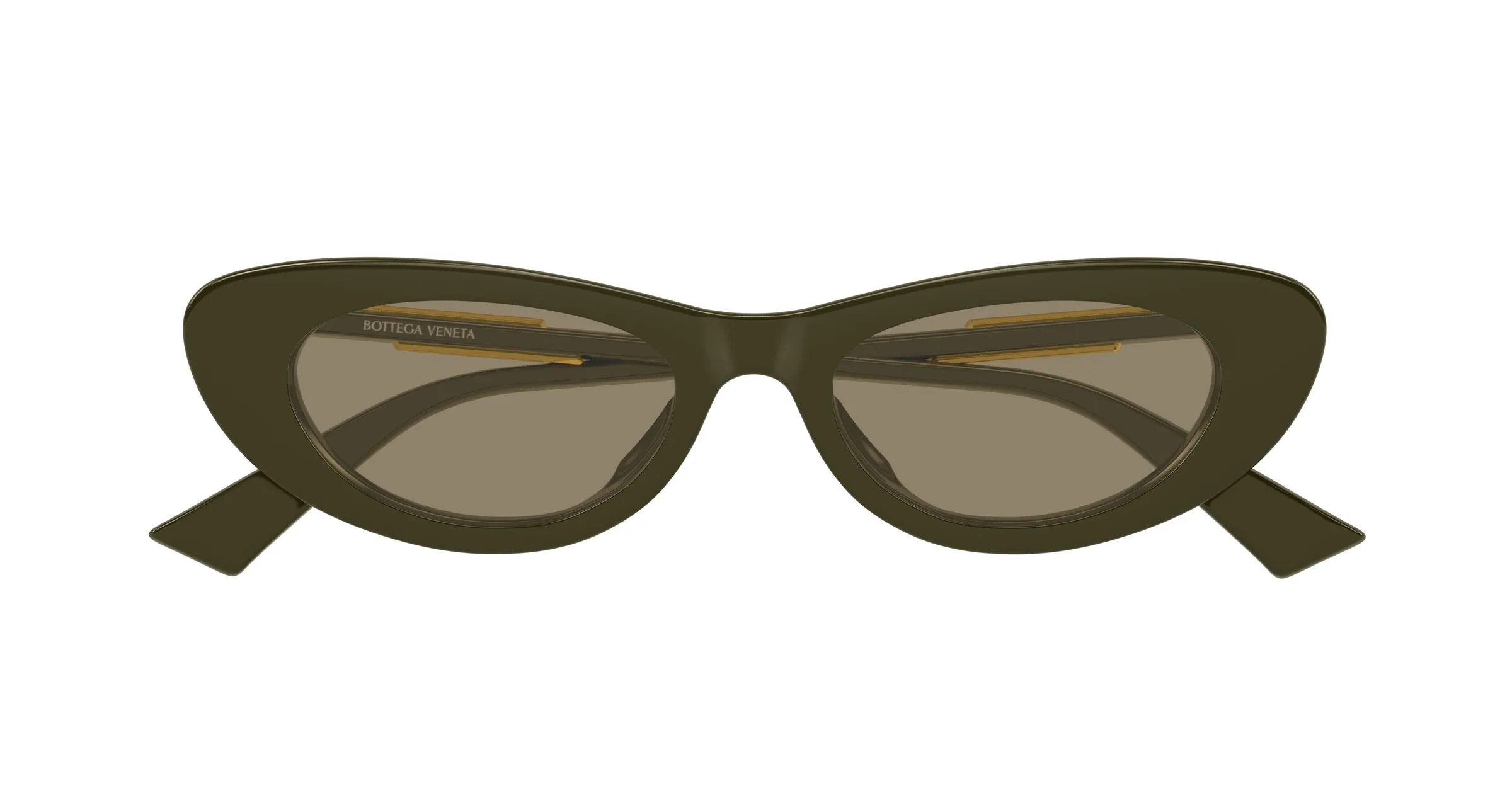 Bottega Veneta BV1447S 005 Occhiali da sole Acetato Verde Marrone Cat Eye - immagine 2