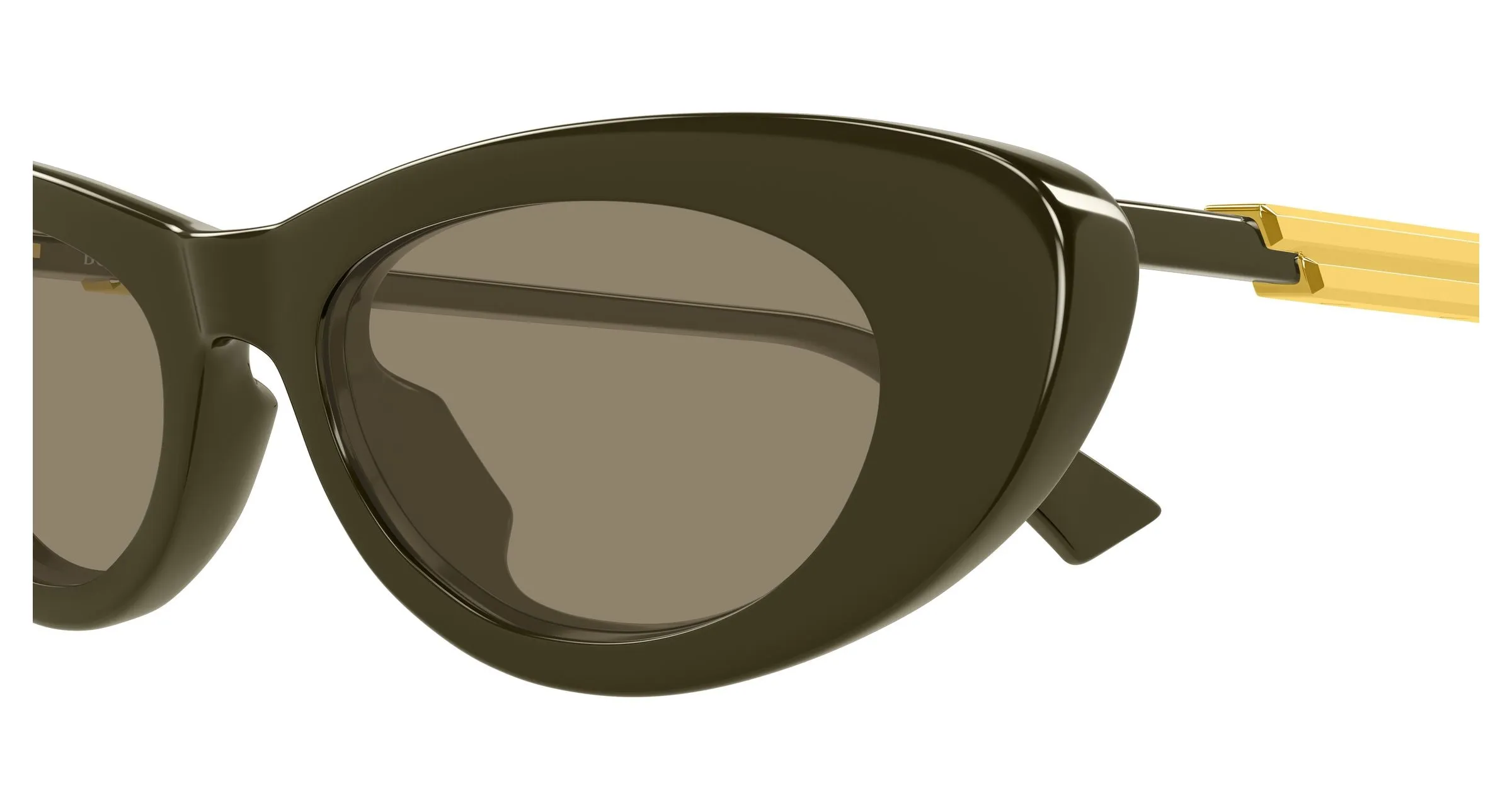 Bottega Veneta BV1447S 005 Occhiali da sole Acetato Verde Marrone Cat Eye - immagine 3