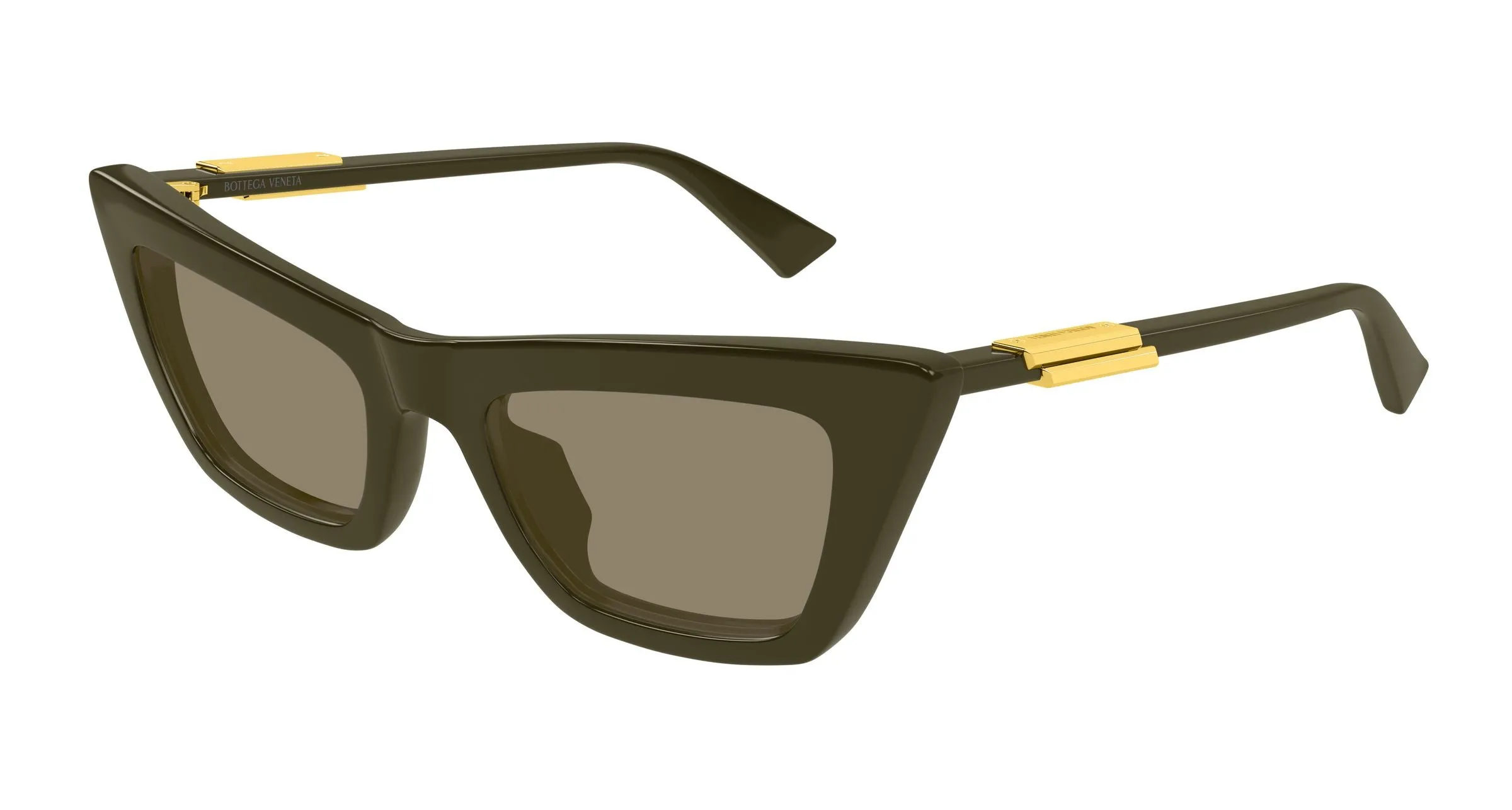 Bottega Veneta BV1446S 005 Occhiali da sole Acetato Verde Marrone Cat Eye - immagine 1