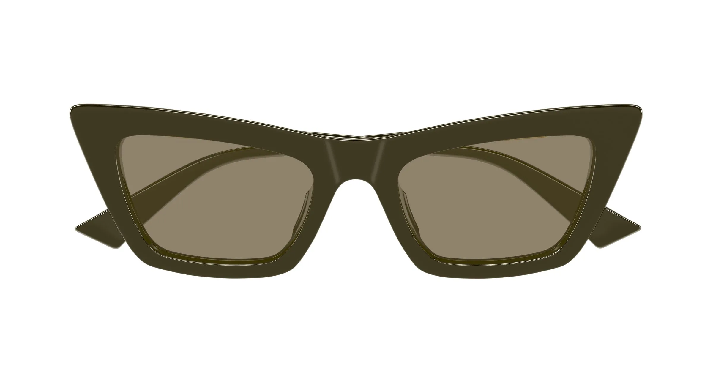 Bottega Veneta BV1446S 005 Occhiali da sole Acetato Verde Marrone Cat Eye - immagine 2