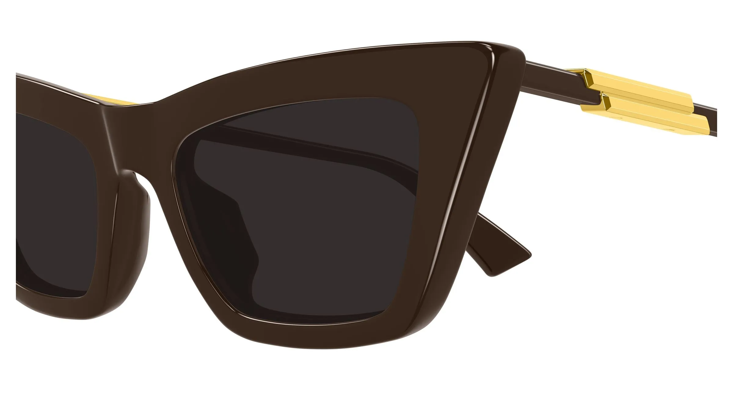 Bottega Veneta BV1446S 003 Occhiali da sole Acetato Marrone Grigio Cat Eye - immagine 3