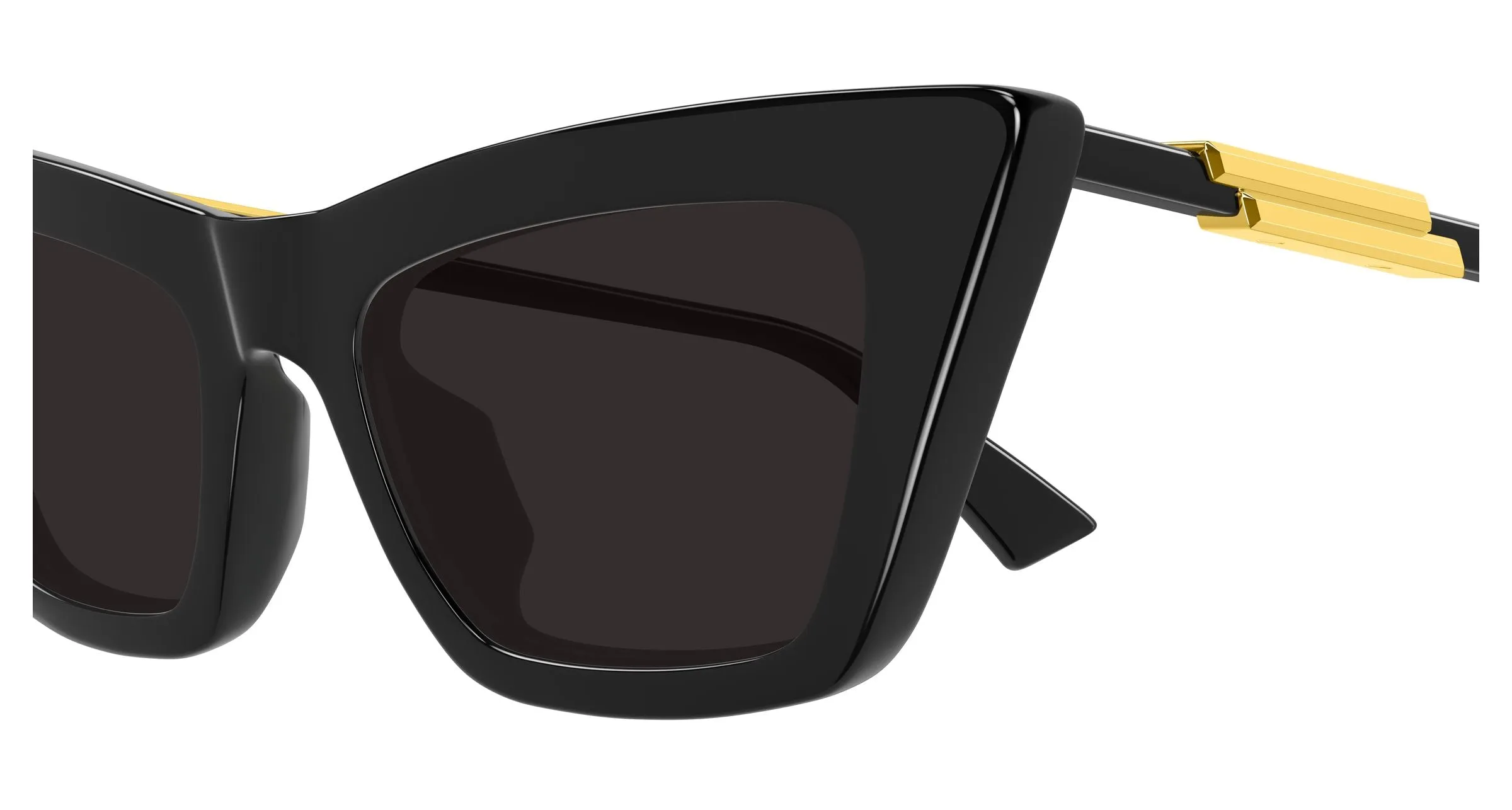 Bottega Veneta BV1446S 001 Occhiali da sole Acetato Nero Grigio Cat Eye - immagine 3