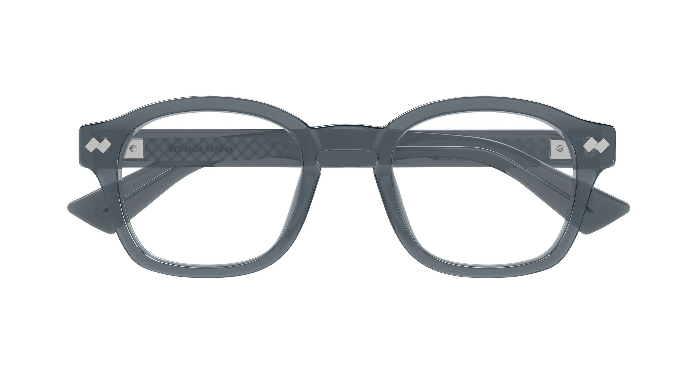 Bottega Veneta BV1445OA 003 Montature da vista Acetato Grigio Trasparente Rotonda - immagine 2