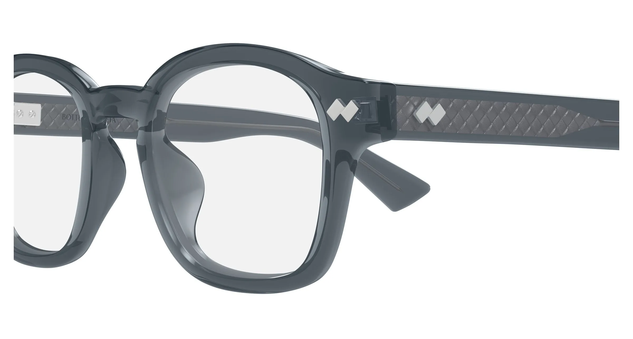Bottega Veneta BV1445OA 003 Montature da vista Acetato Grigio Trasparente Rotonda - immagine 3
