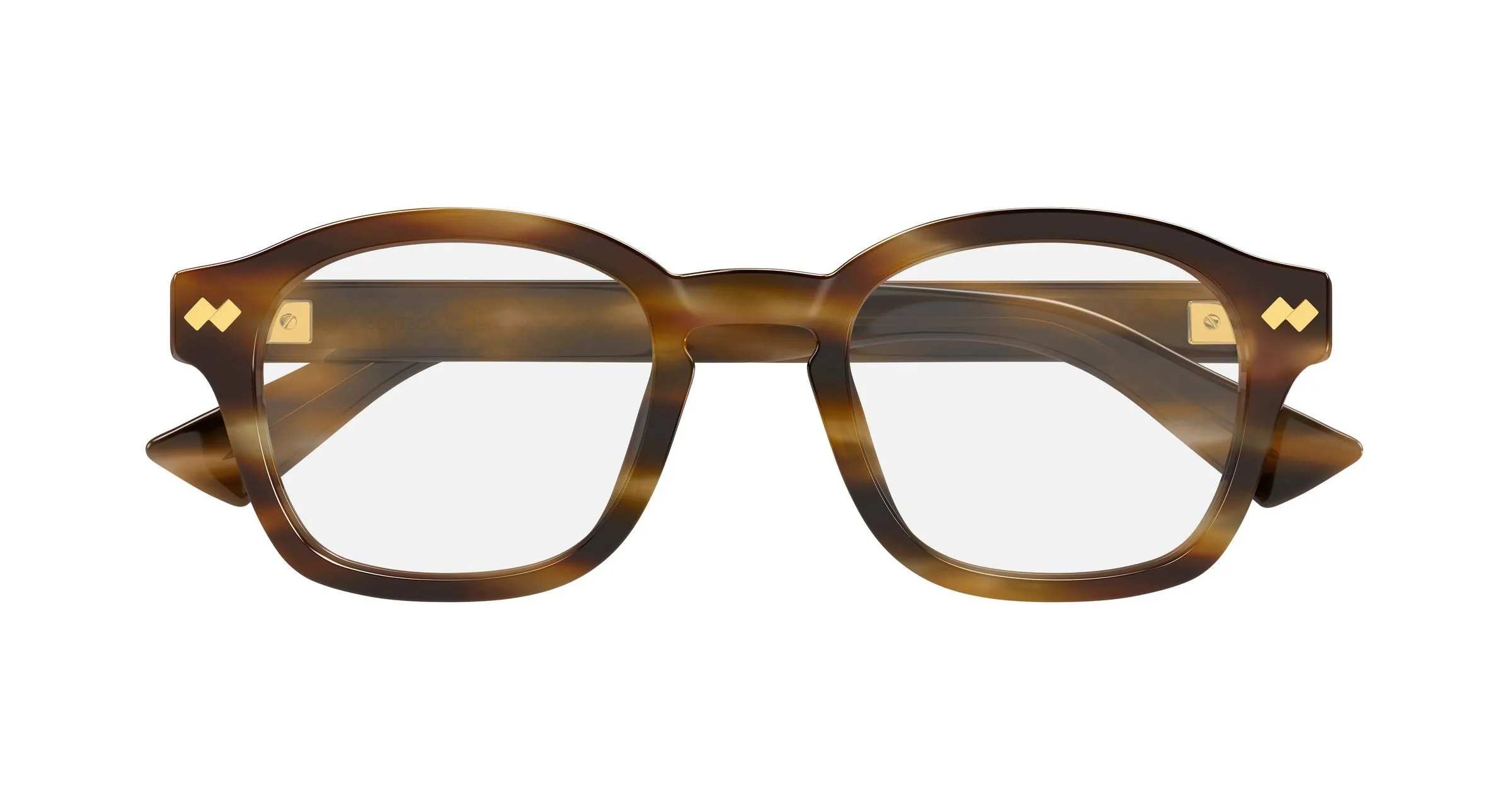 Bottega Veneta BV1445OA 002 Montature da vista Acetato Havana Trasparente Rotonda - immagine 2