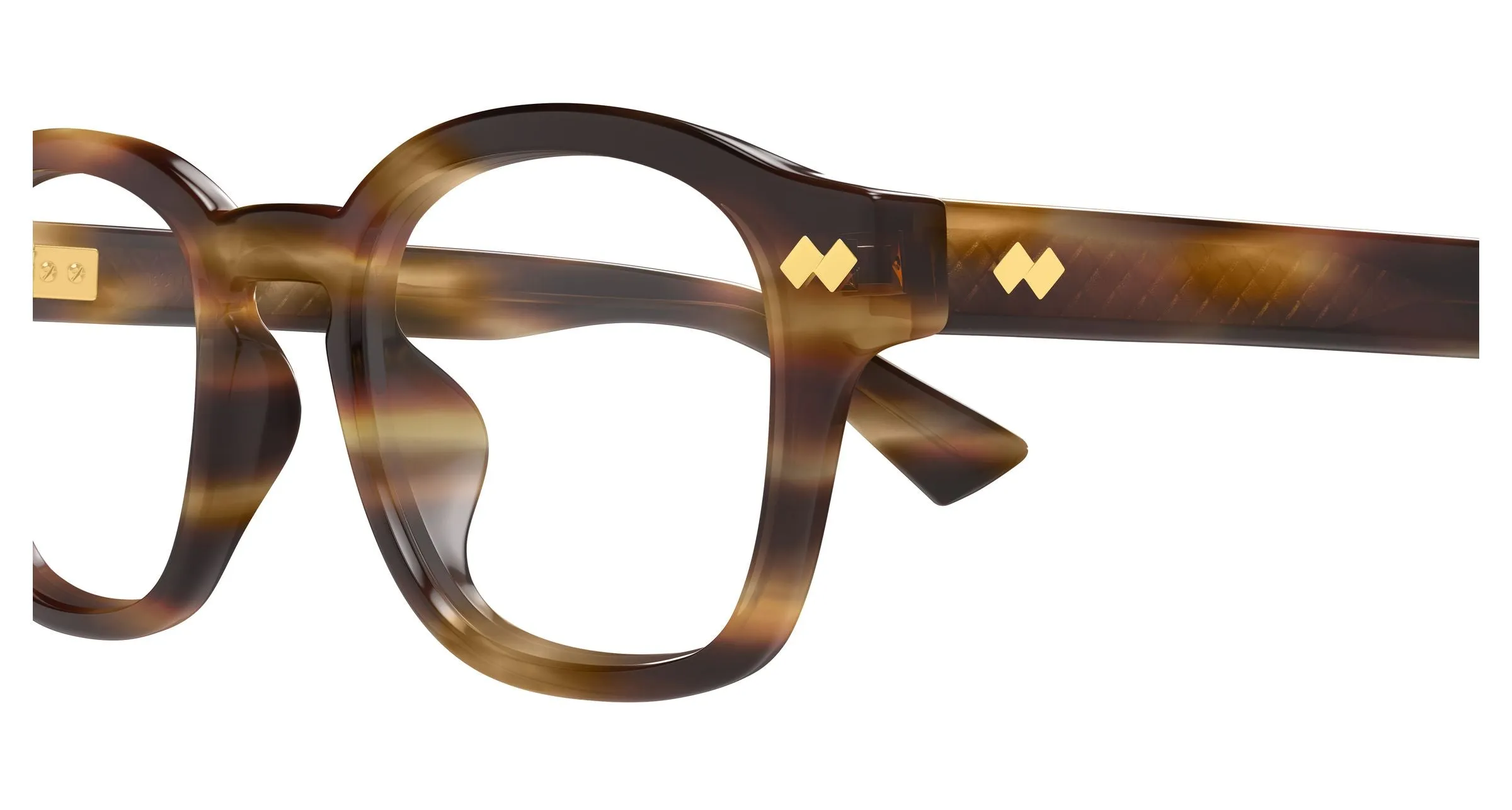 Bottega Veneta BV1445OA 002 Montature da vista Acetato Havana Trasparente Rotonda - immagine 3