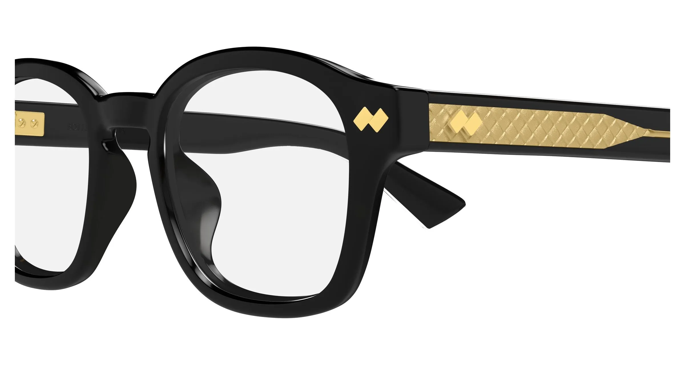 Bottega Veneta BV1445OA 001 Montature da vista Acetato Nero Trasparente Rotonda - immagine 3