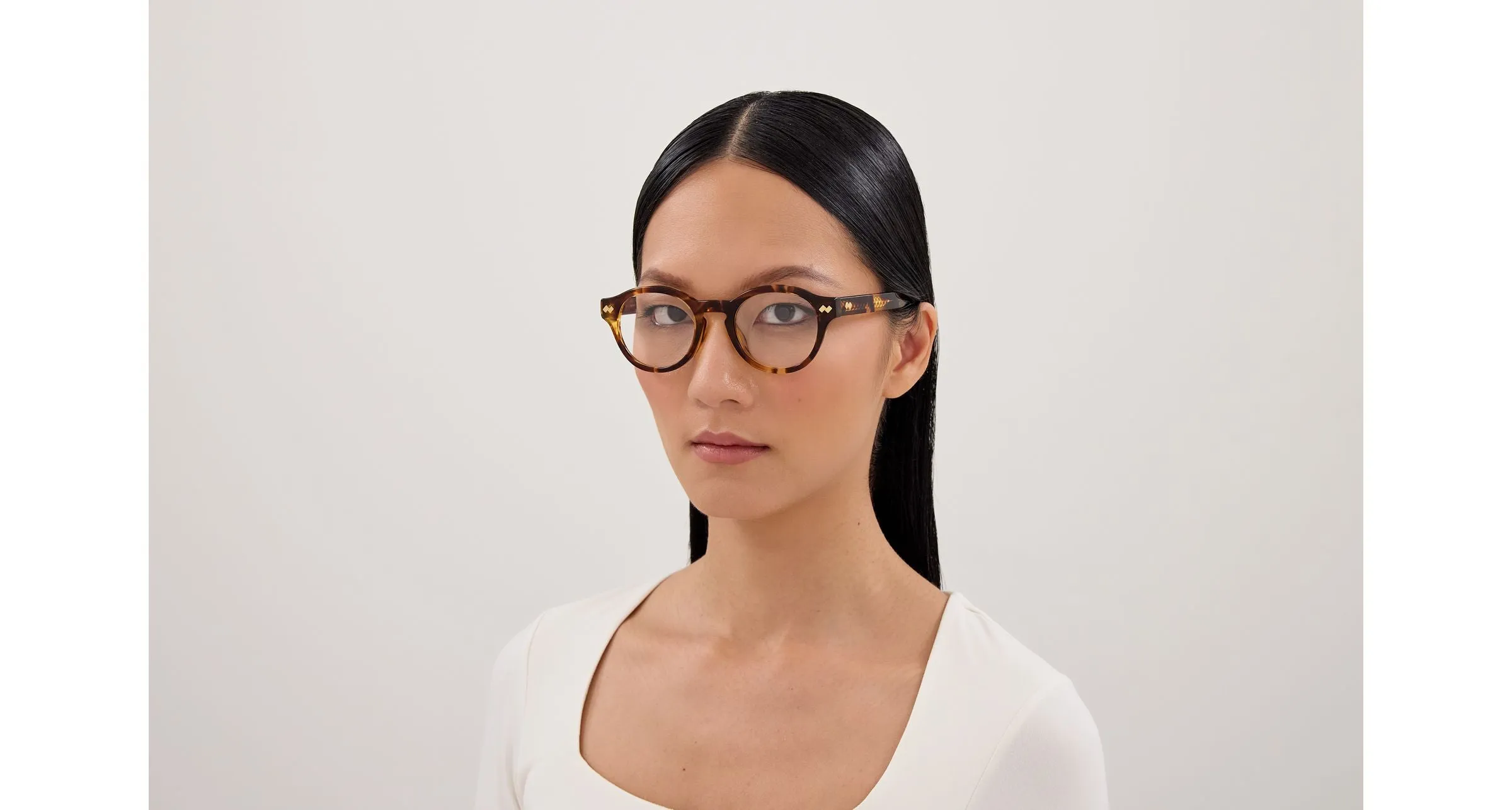 Bottega Veneta BV1444OA 002 Montature da vista Acetato Havana Trasparente Rotonda - immagine 4