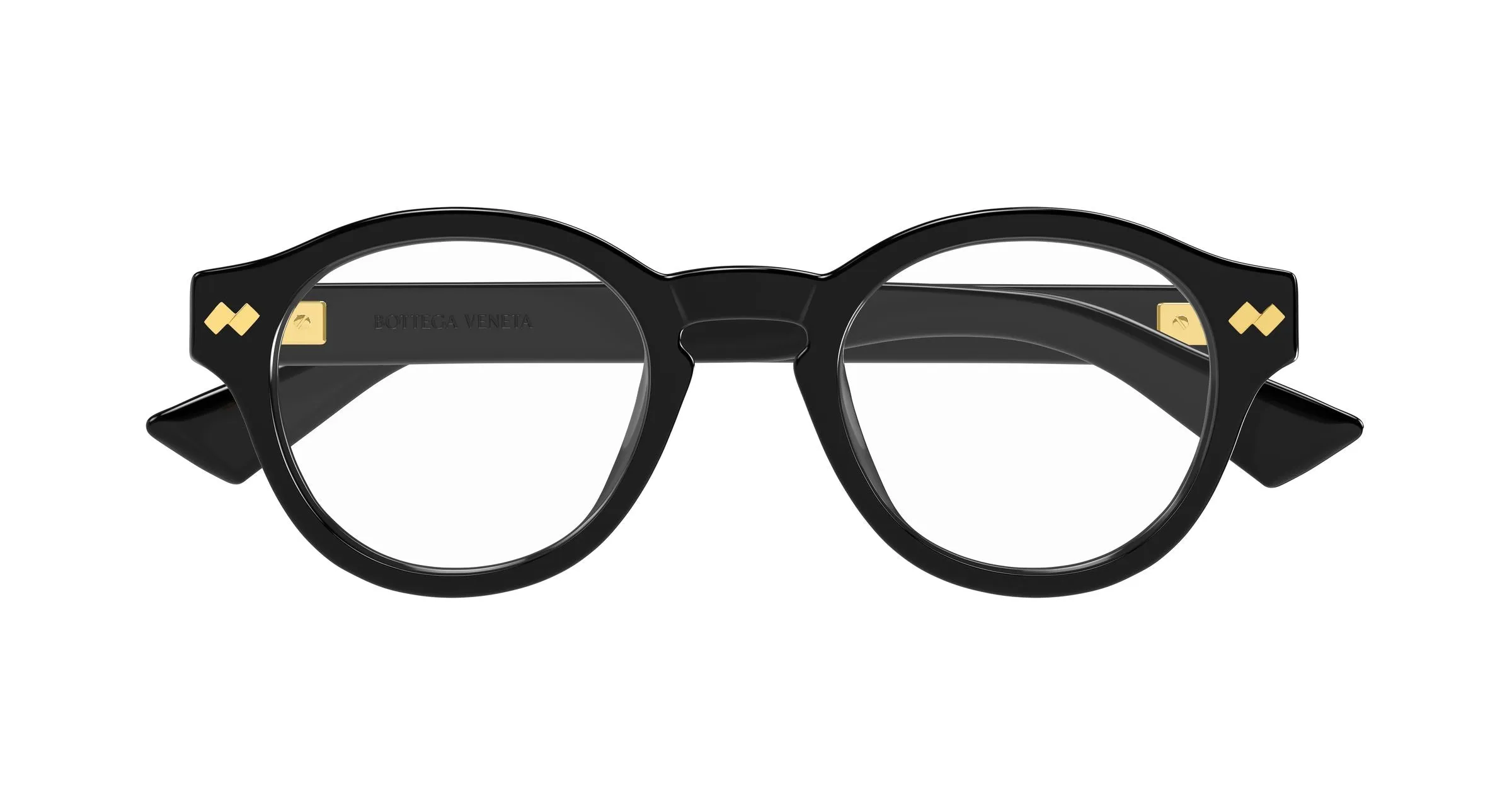 Bottega Veneta BV1444OA 001 Montature da vista Acetato Nero Trasparente Rotonda - immagine 2