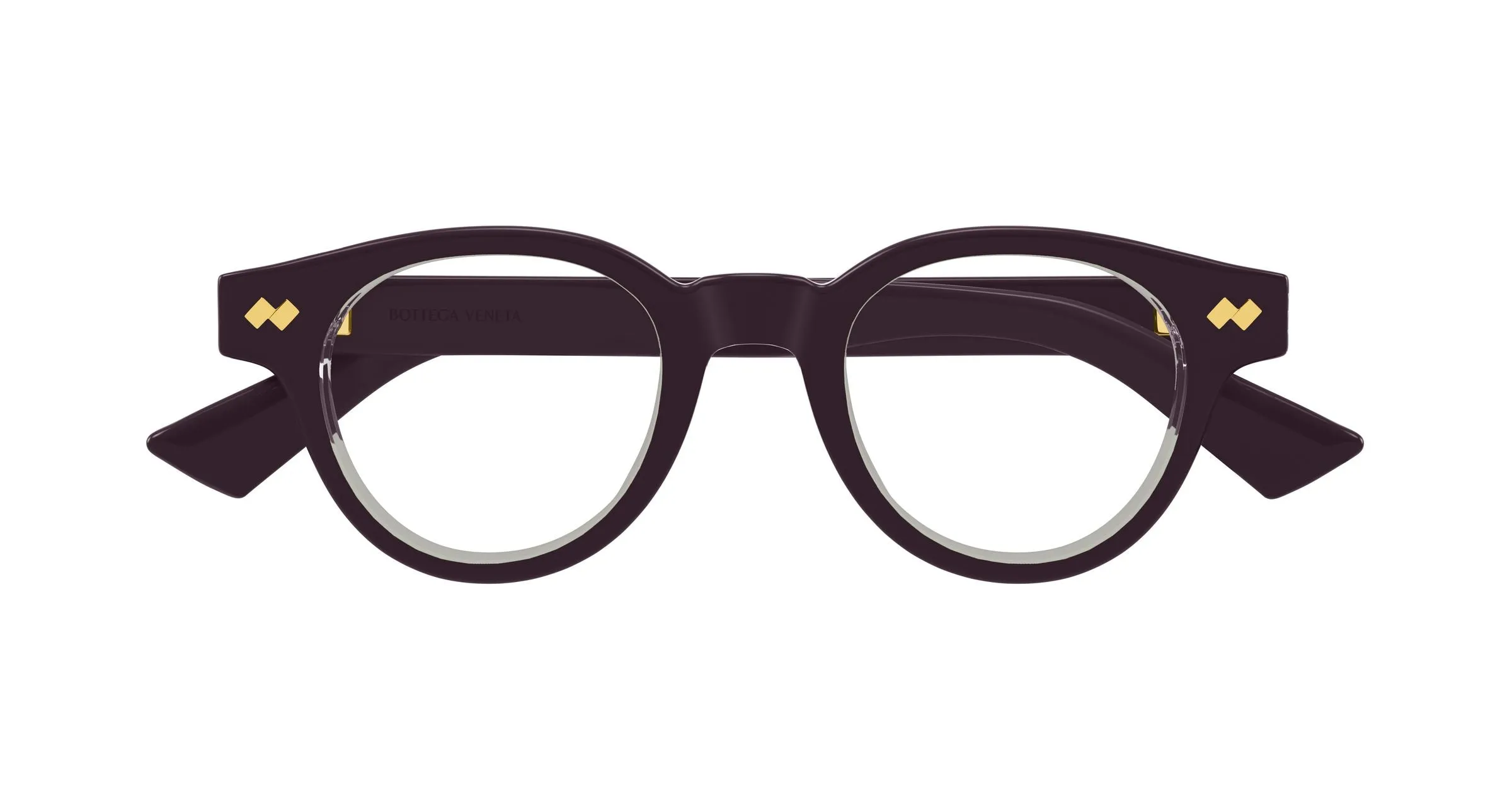 Bottega Veneta BV1443O 004 Montature da vista Acetato Viola Trasparente Rotonda - immagine 2