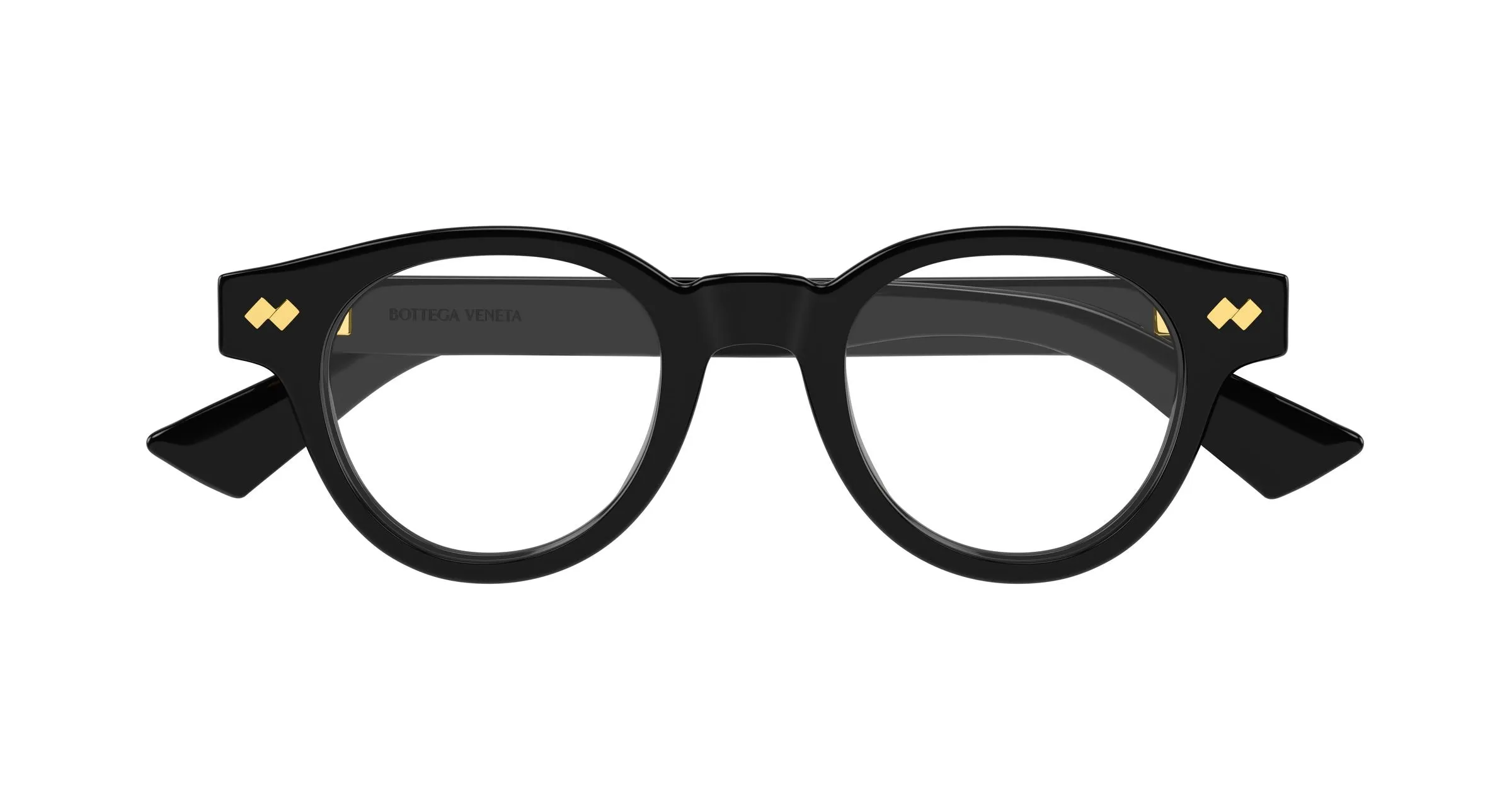 Bottega Veneta BV1443O 001 Montature da vista Acetato Nero Trasparente Rotonda - immagine 2