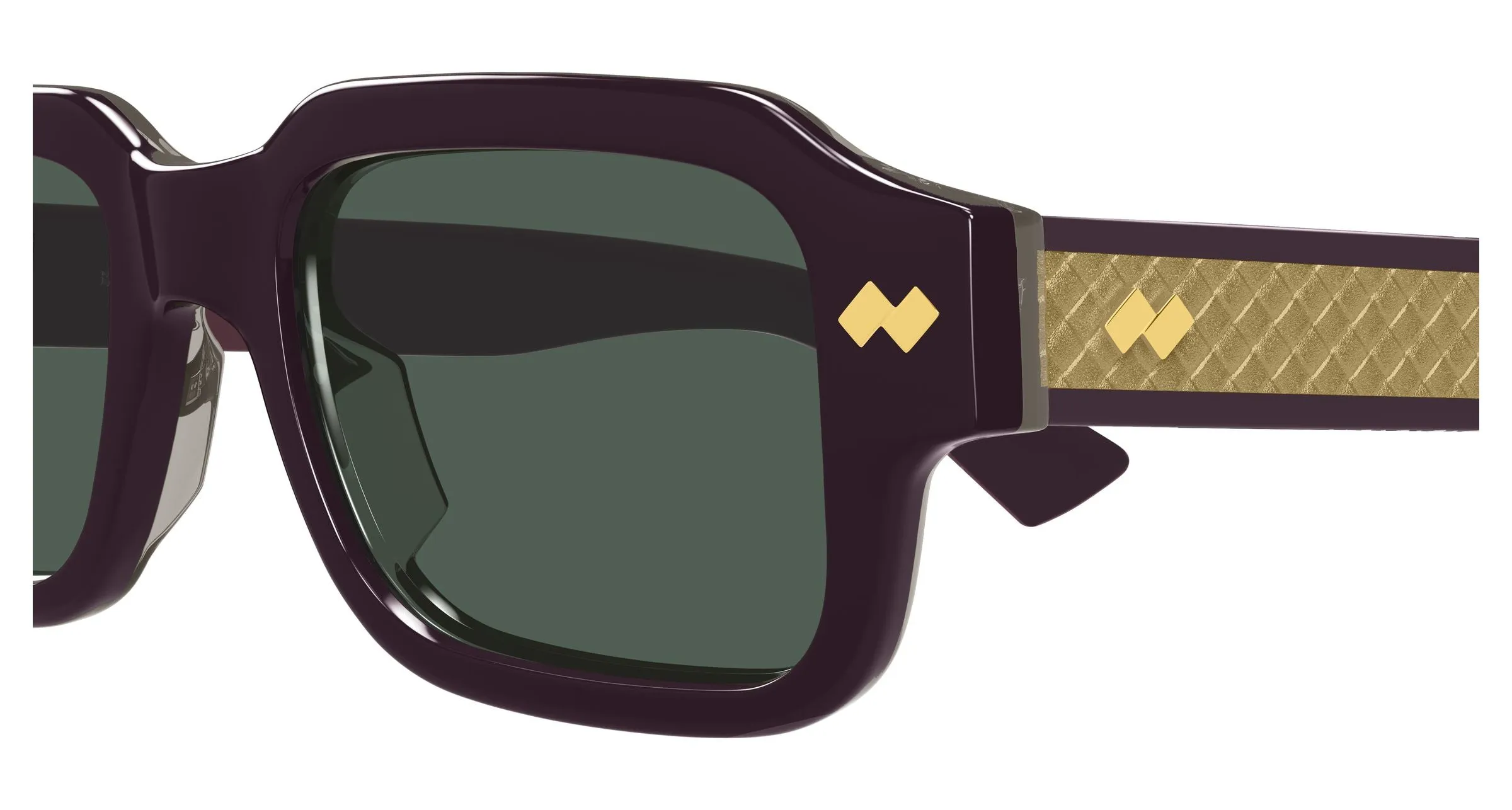 Bottega Veneta BV1442S 004 Occhiali da sole Acetato Viola Verde Squadrata - immagine 3
