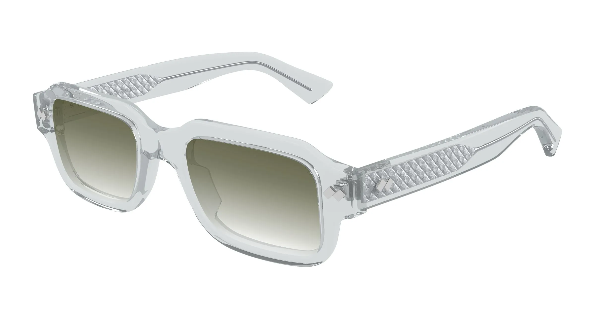 Bottega Veneta BV1442S 003 Occhiali da sole Acetato Grigio Verde Squadrata - immagine 1