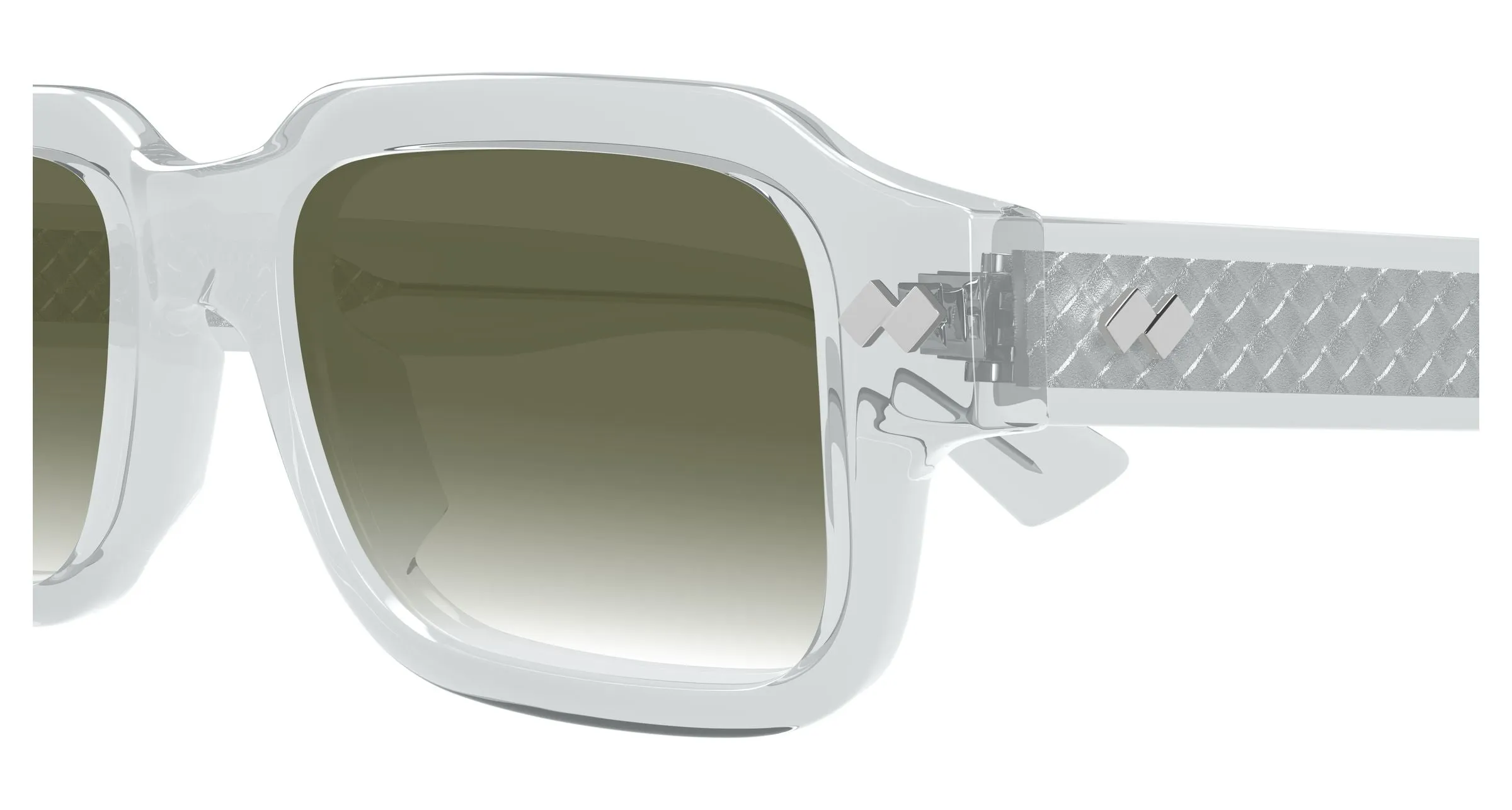 Bottega Veneta BV1442S 003 Occhiali da sole Acetato Grigio Verde Squadrata - immagine 3
