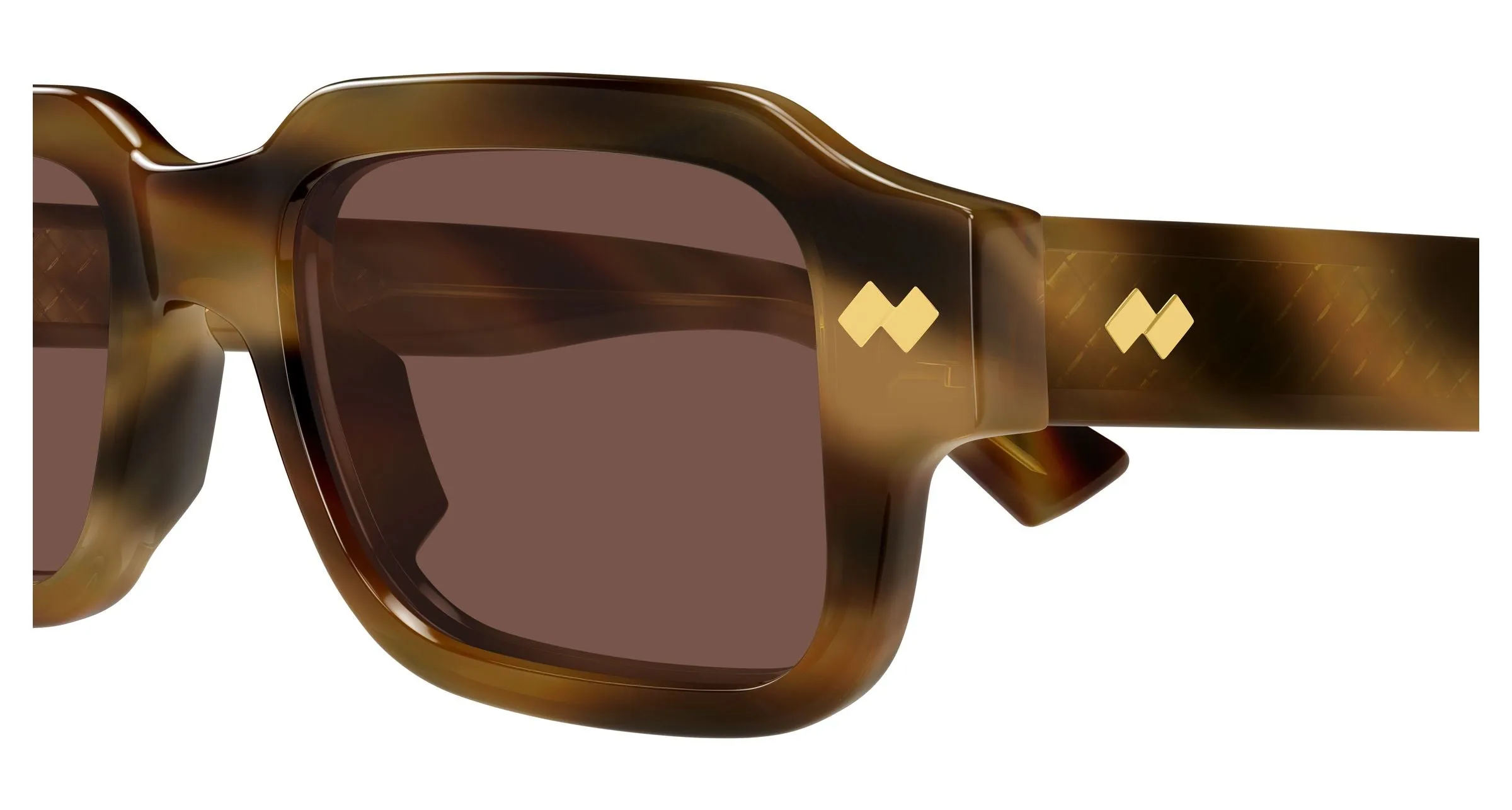 Bottega Veneta BV1442S 002 Occhiali da sole Acetato Havana Marrone Squadrata - immagine 3