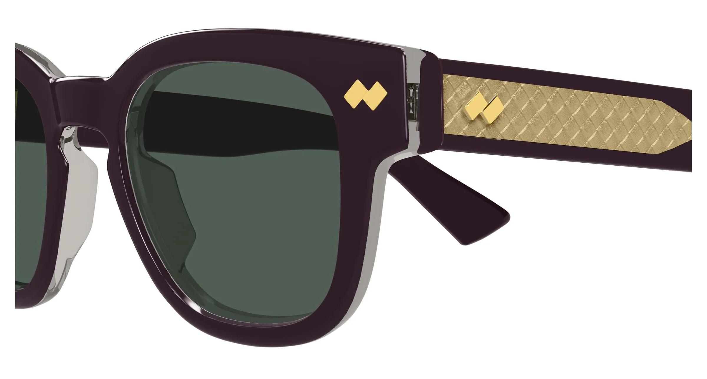 Bottega Veneta BV1441S 004 Occhiali da sole Acetato Viola Verde Rotonda - immagine 3