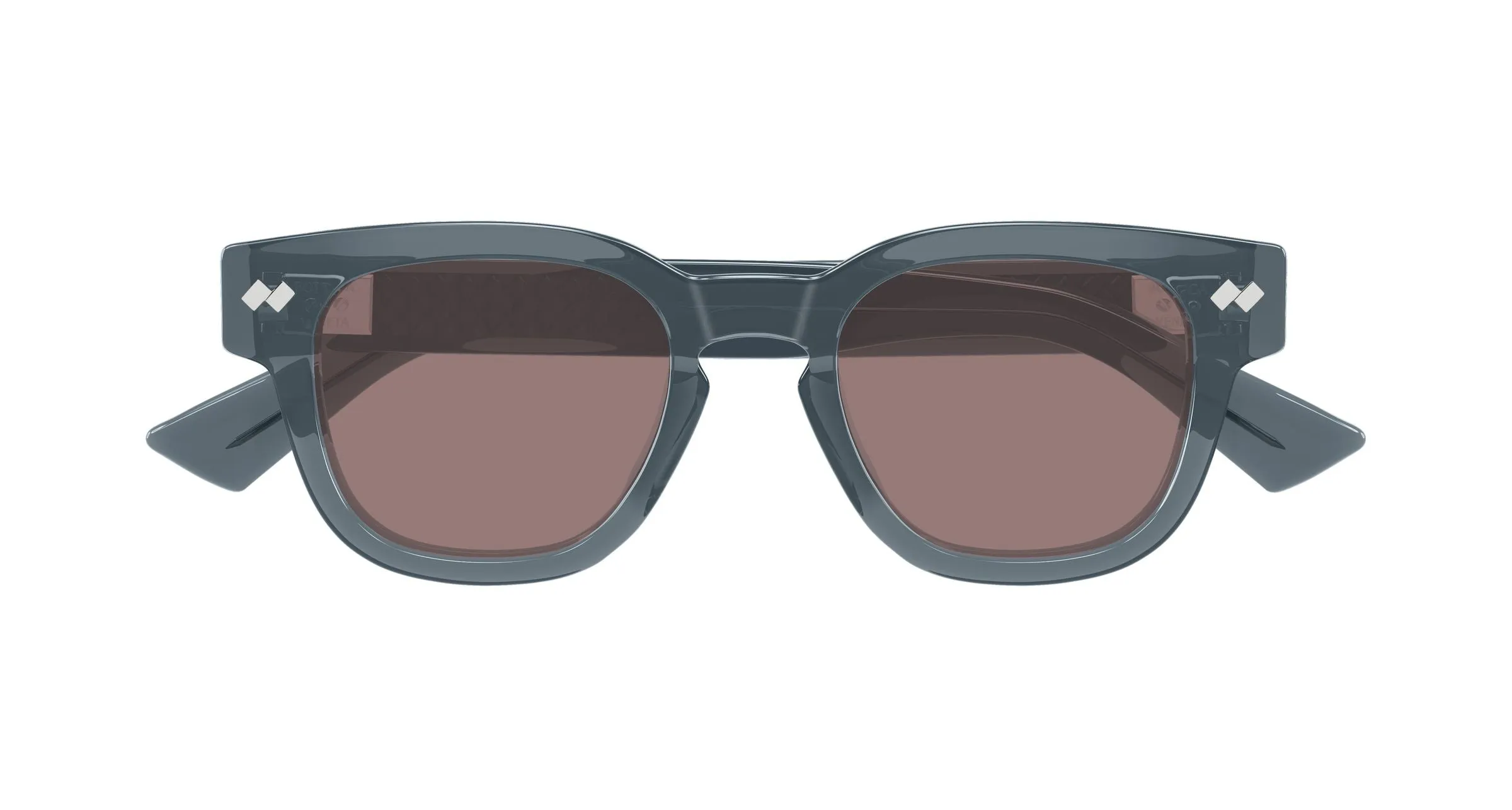 Bottega Veneta BV1441S 003 Occhiali da sole Acetato Grigio Marrone Rotonda - immagine 2