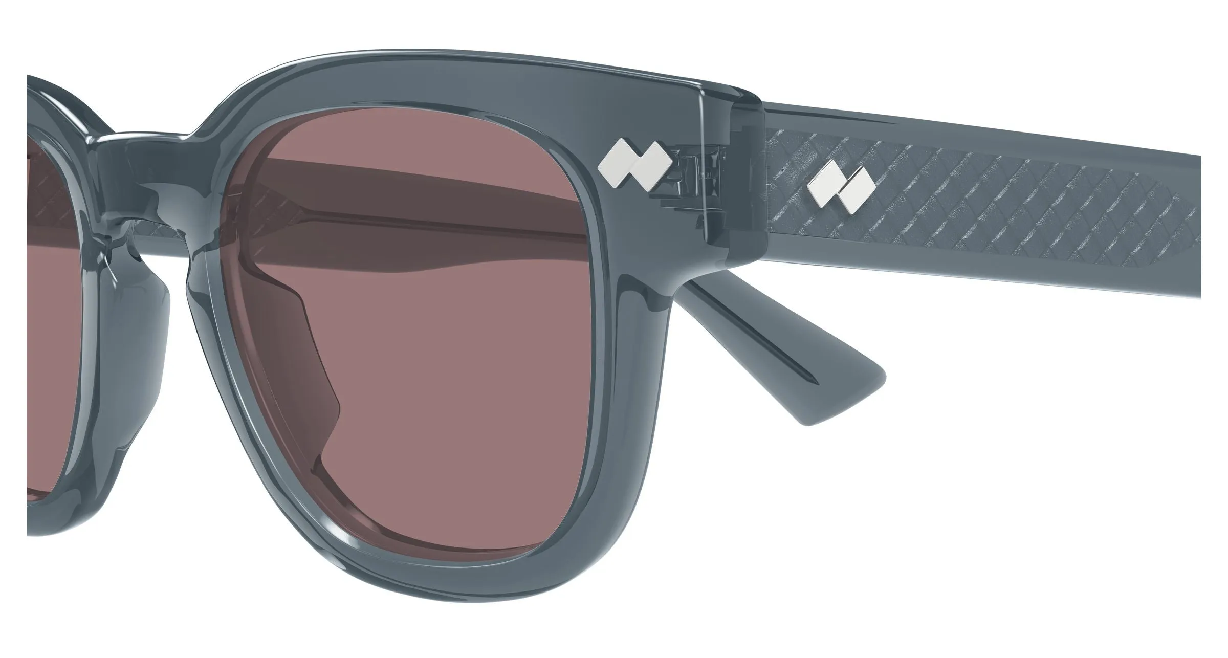 Bottega Veneta BV1441S 003 Occhiali da sole Acetato Grigio Marrone Rotonda - immagine 3