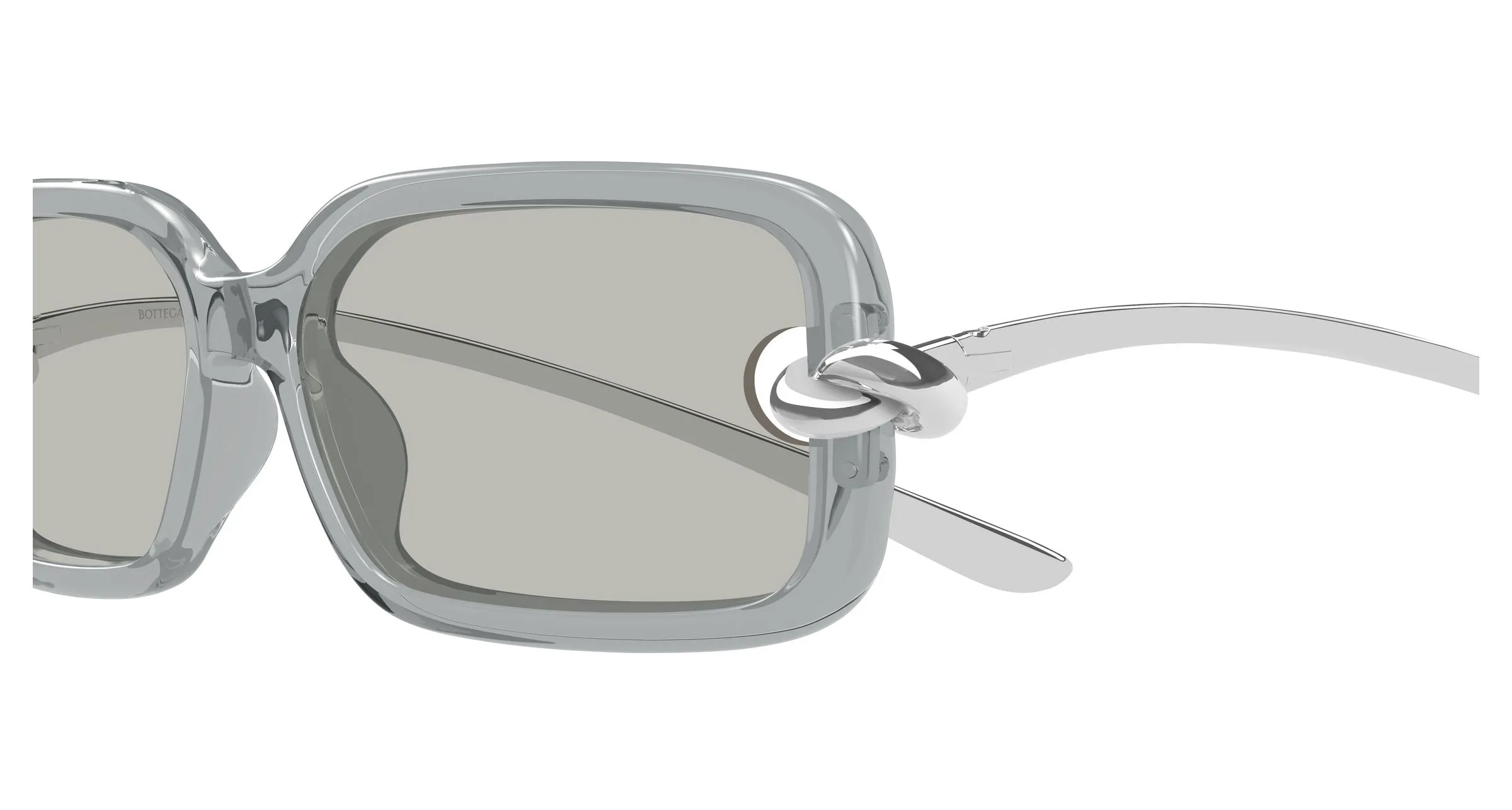 Bottega Veneta BV1439S 004 Occhiali da sole Bio-iniettato Grigio Grigio Squadrata - immagine 3