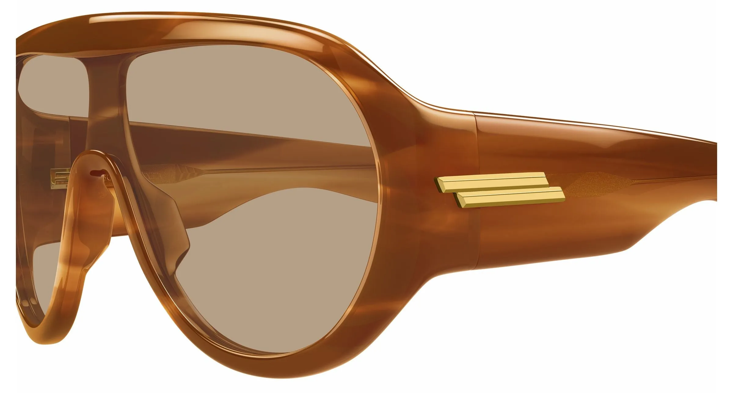Bottega Veneta BV1345S 007 Occhiali da sole Acetato Havana Marrone Maschera - immagine 3