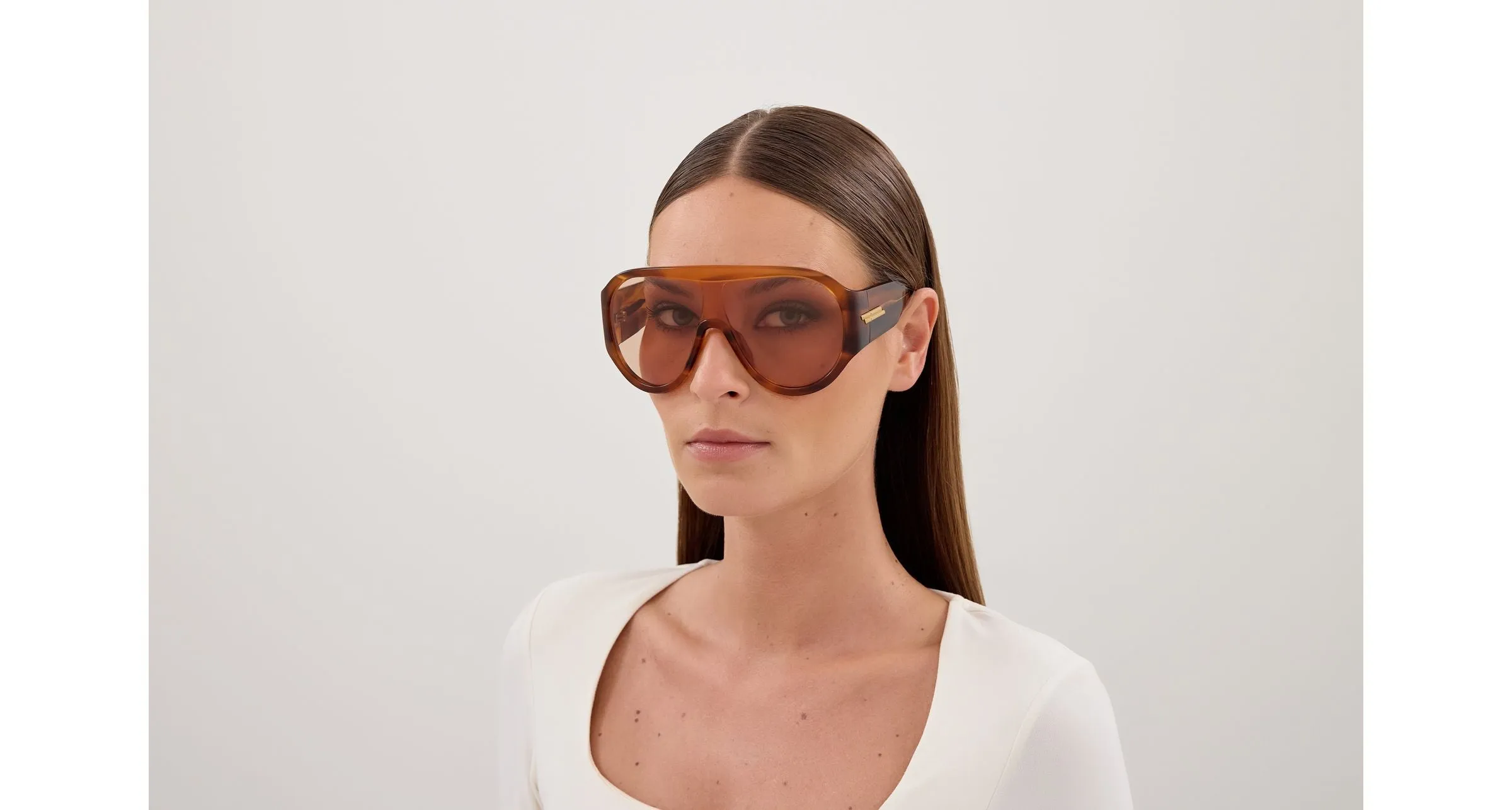 Bottega Veneta BV1345S 007 Occhiali da sole Acetato Havana Marrone Maschera - immagine 4