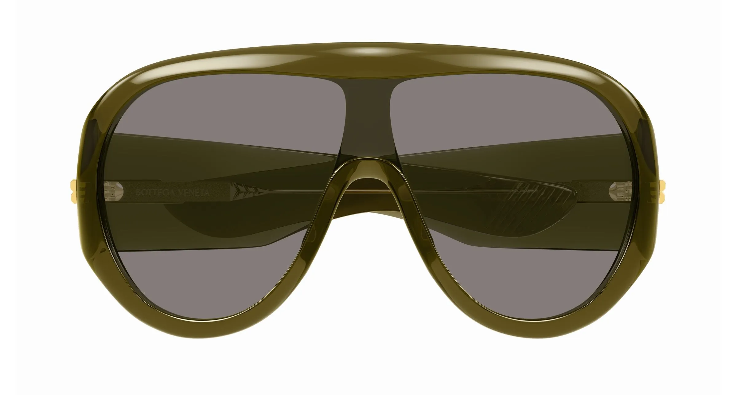 Bottega Veneta BV1345S 006 Occhiali da sole Acetato Verde Grigio Maschera - immagine 2