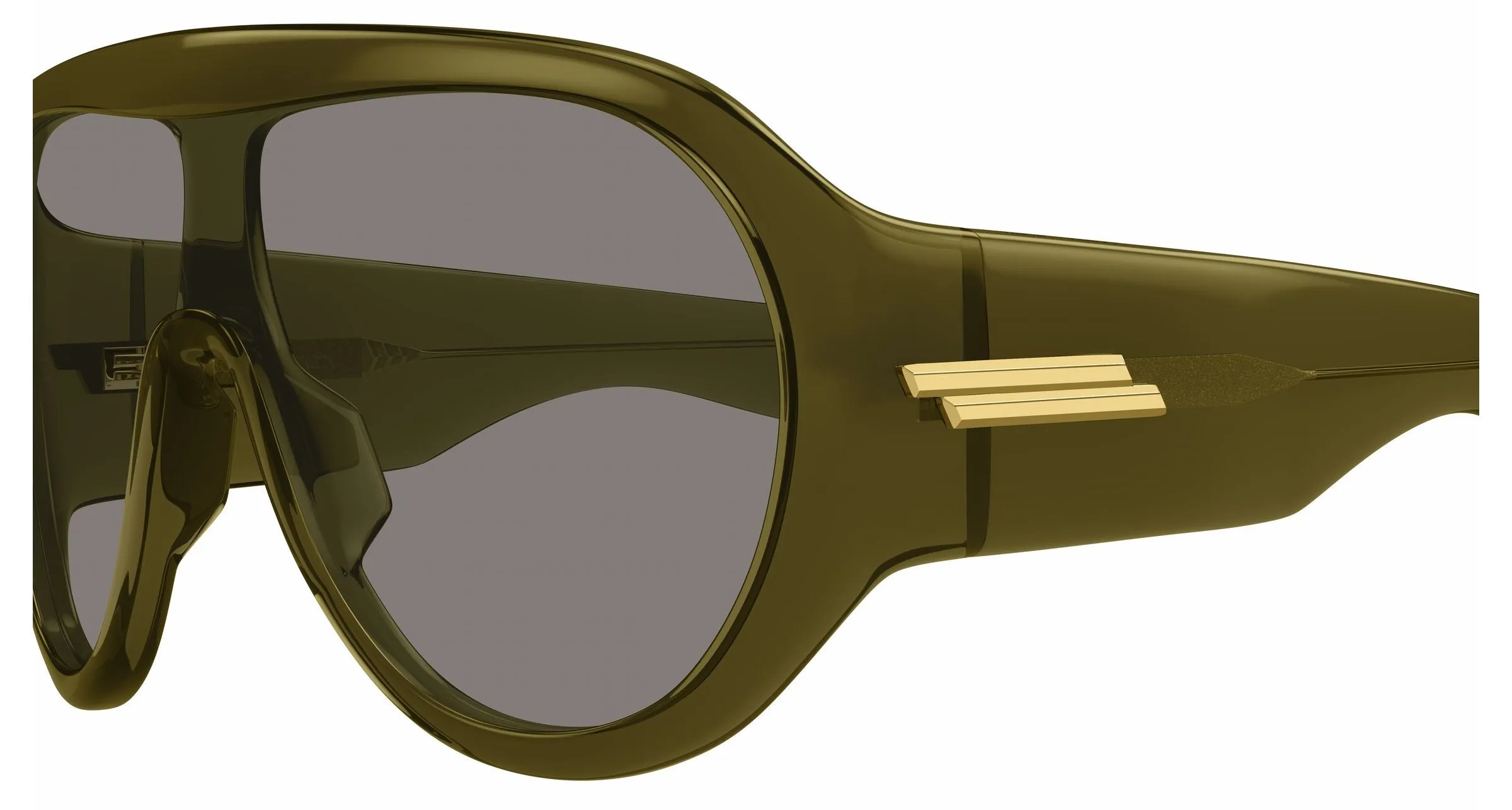 Bottega Veneta BV1345S 006 Occhiali da sole Acetato Verde Grigio Maschera - immagine 3