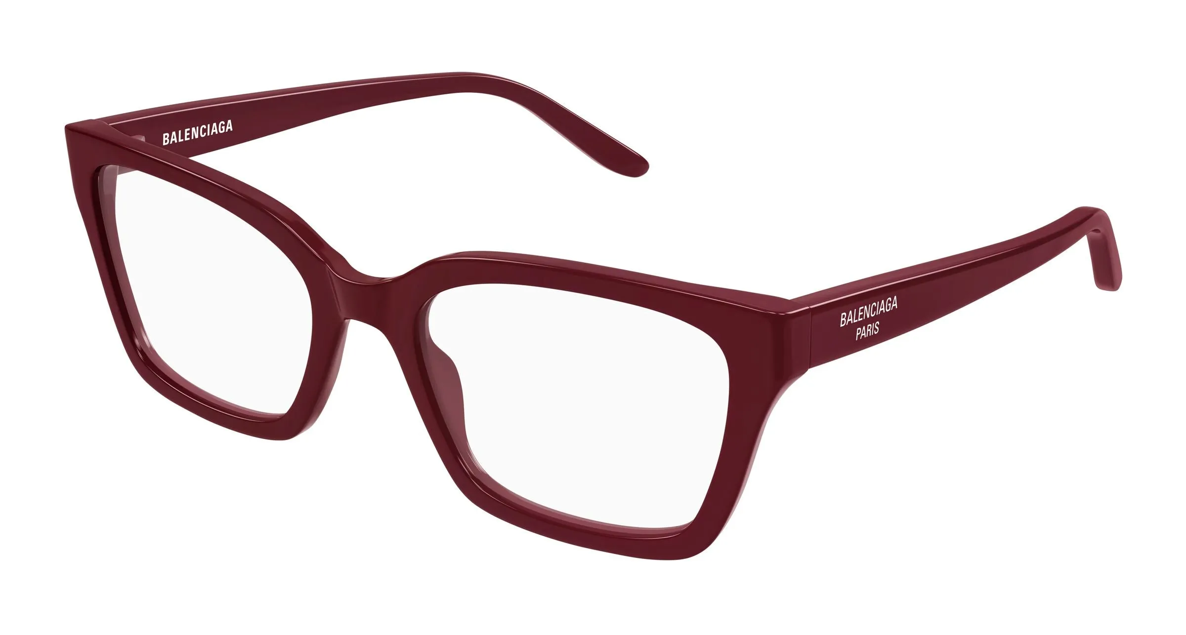Balenciaga BB0501O 006 Montature da vista Acetato Bordeaux Trasparente Cat Eye - immagine 1