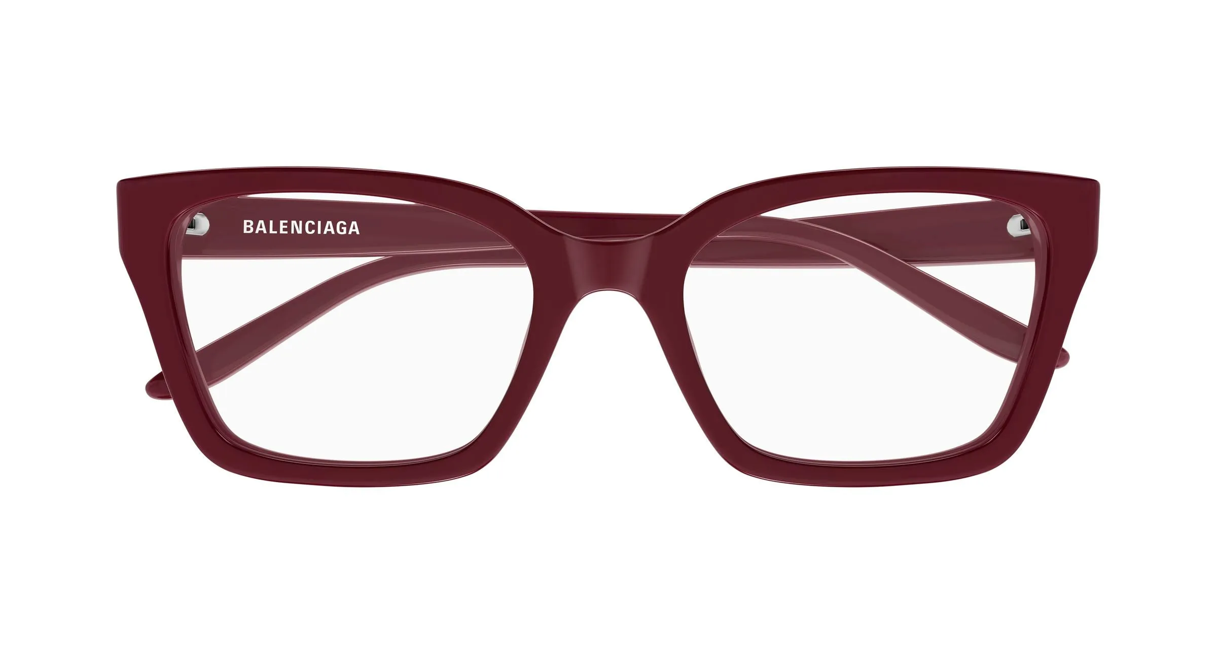 Balenciaga BB0501O 006 Montature da vista Acetato Bordeaux Trasparente Cat Eye - immagine 2