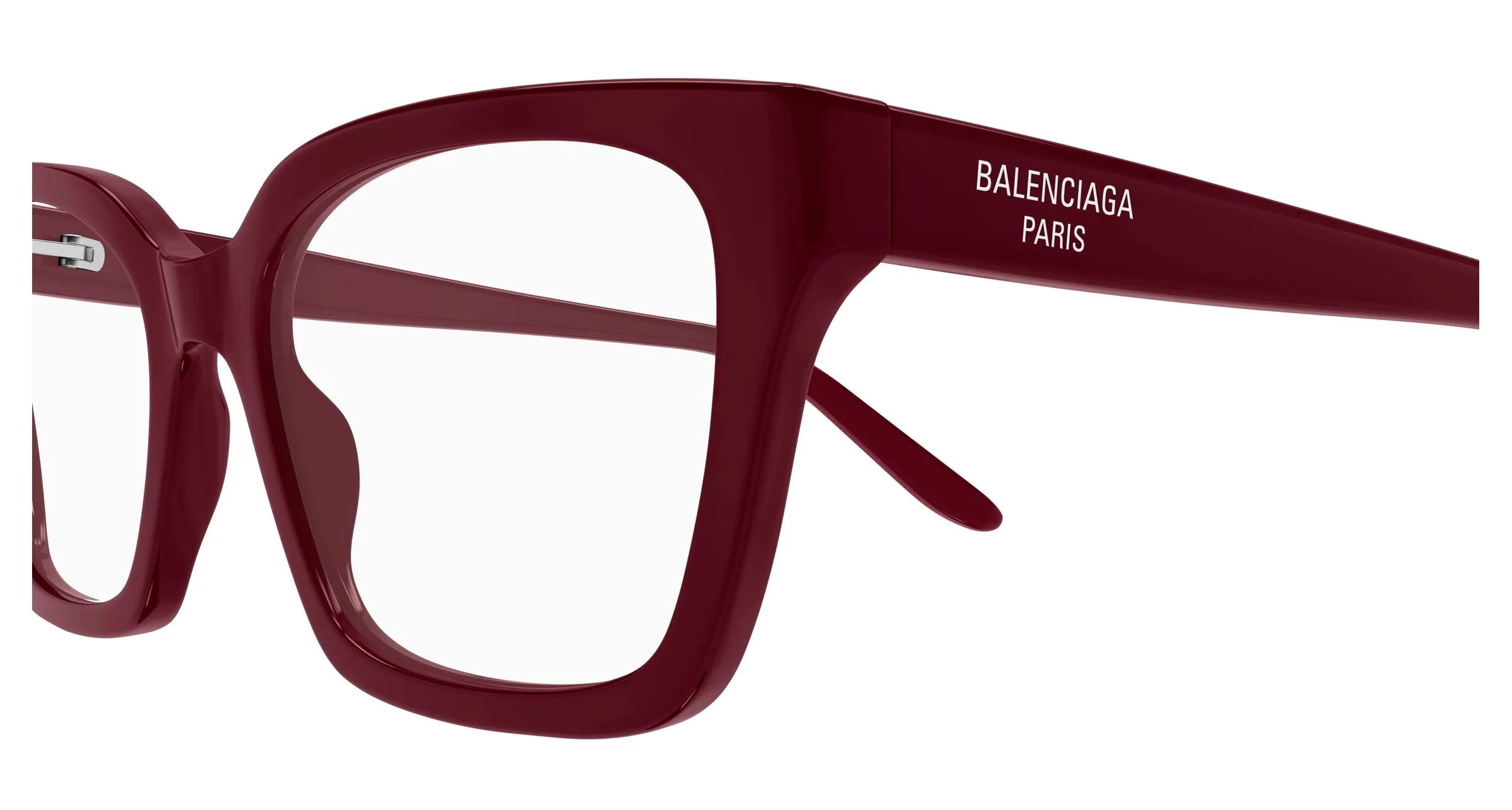 Balenciaga BB0501O 006 Montature da vista Acetato Bordeaux Trasparente Cat Eye - immagine 3