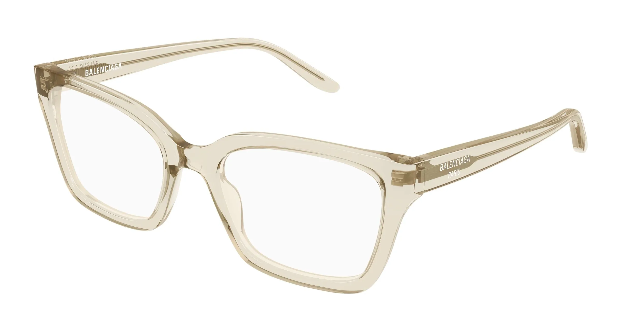 Balenciaga BB0501O 005 Montature da vista Acetato Beige Trasparente Cat Eye - immagine 1