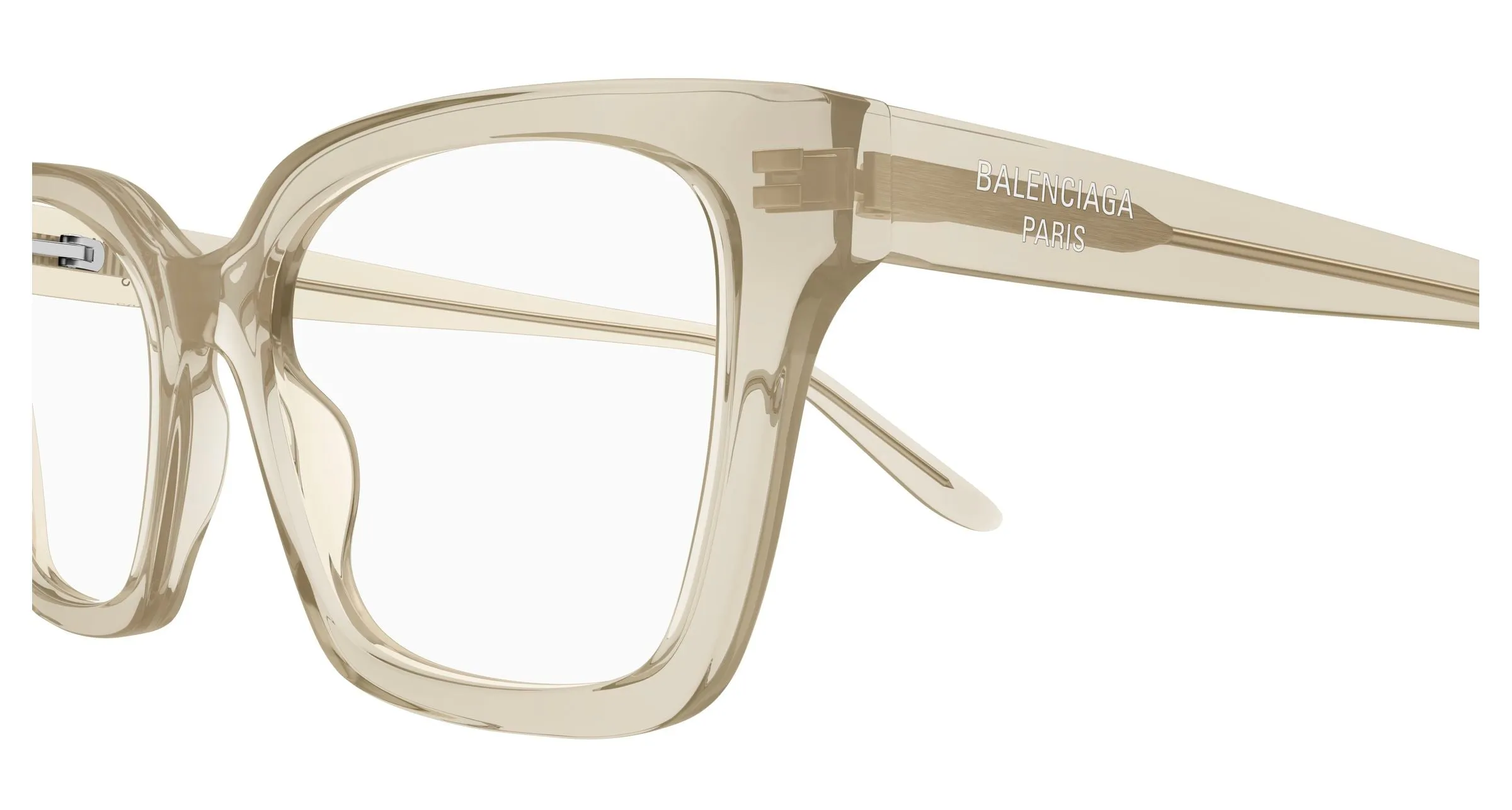 Balenciaga BB0501O 005 Montature da vista Acetato Beige Trasparente Cat Eye - immagine 3