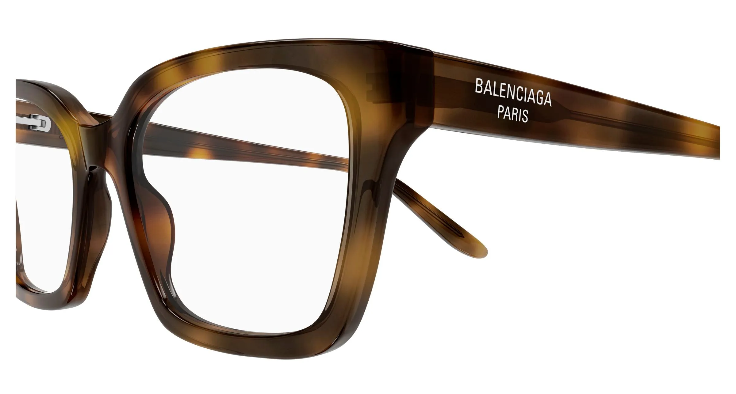 Balenciaga BB0501O 003 Montature da vista Acetato Havana Trasparente Cat Eye - immagine 3