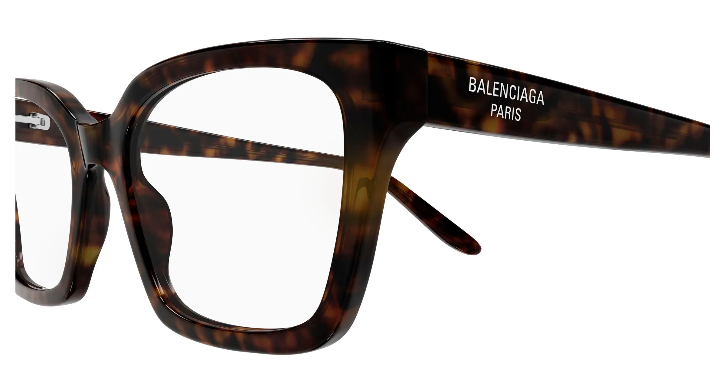 Balenciaga BB0501O 002 Montature da vista Acetato Havana Trasparente Cat Eye - immagine 3