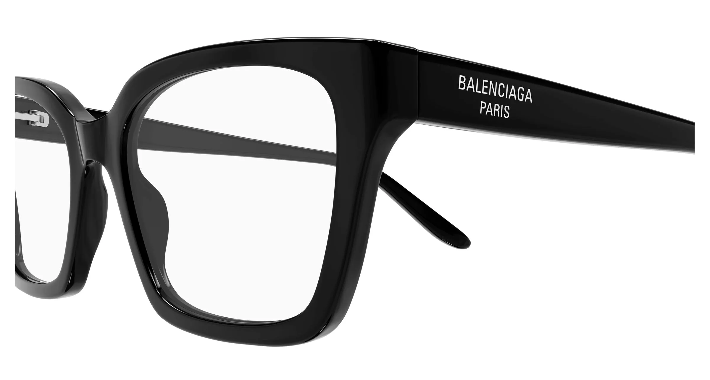 Balenciaga BB0501O 001 Montature da vista Acetato Nero Trasparente Cat Eye - immagine 3