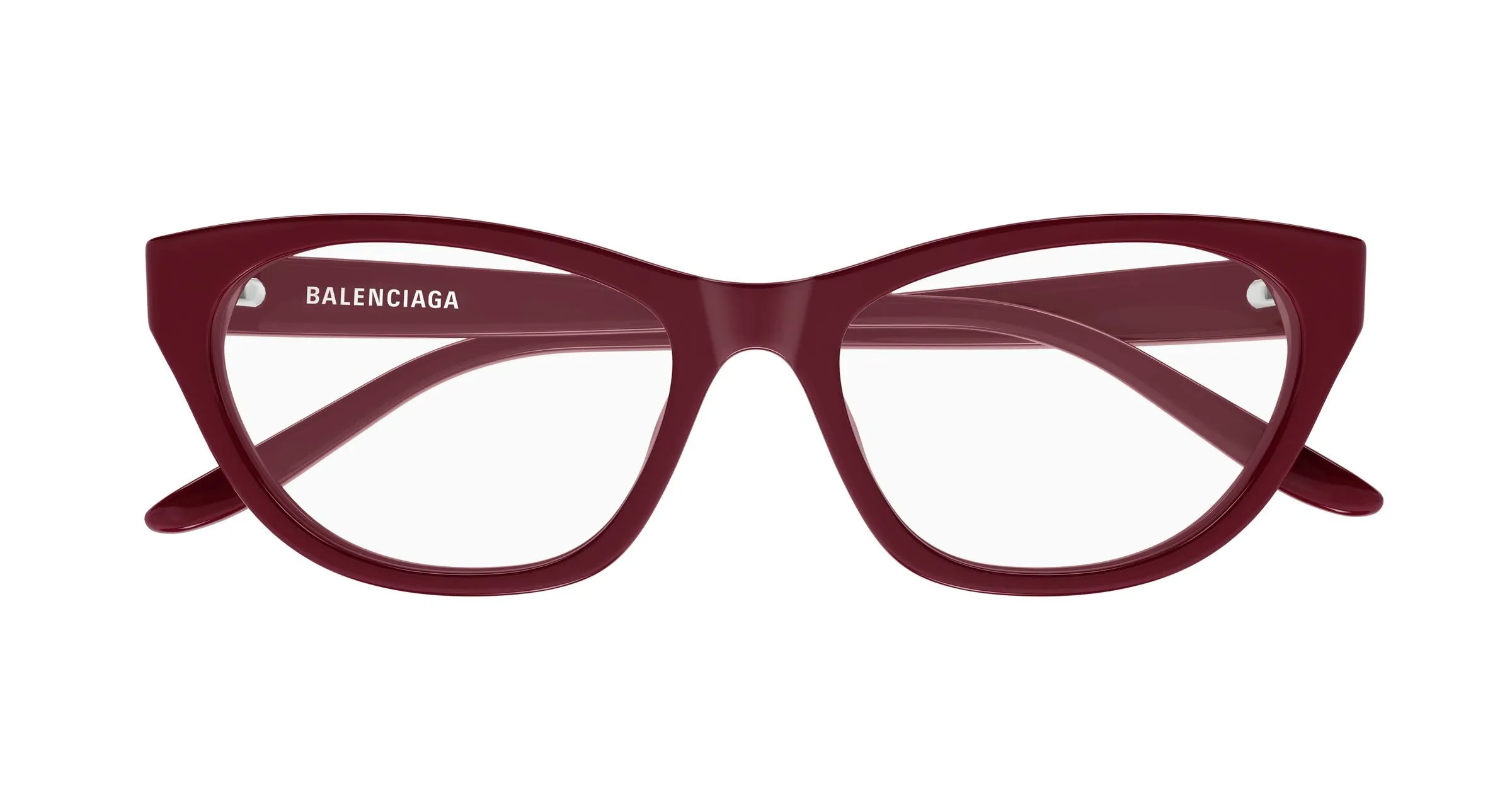 Balenciaga BB0500O 006 Montature da vista Acetato Bordeaux Trasparente Cat Eye - immagine 2