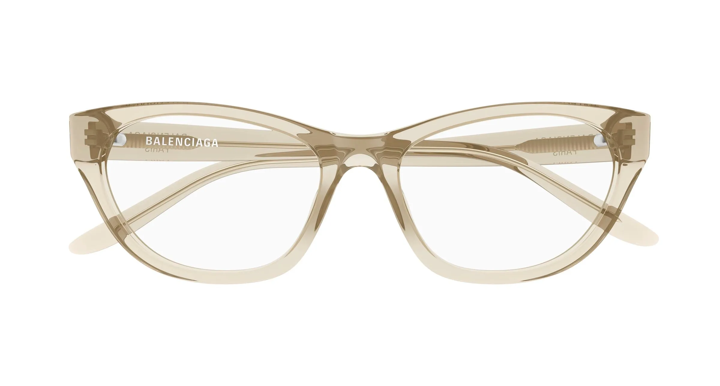 Balenciaga BB0500O 005 Montature da vista Acetato Beige Trasparente Cat Eye - immagine 2