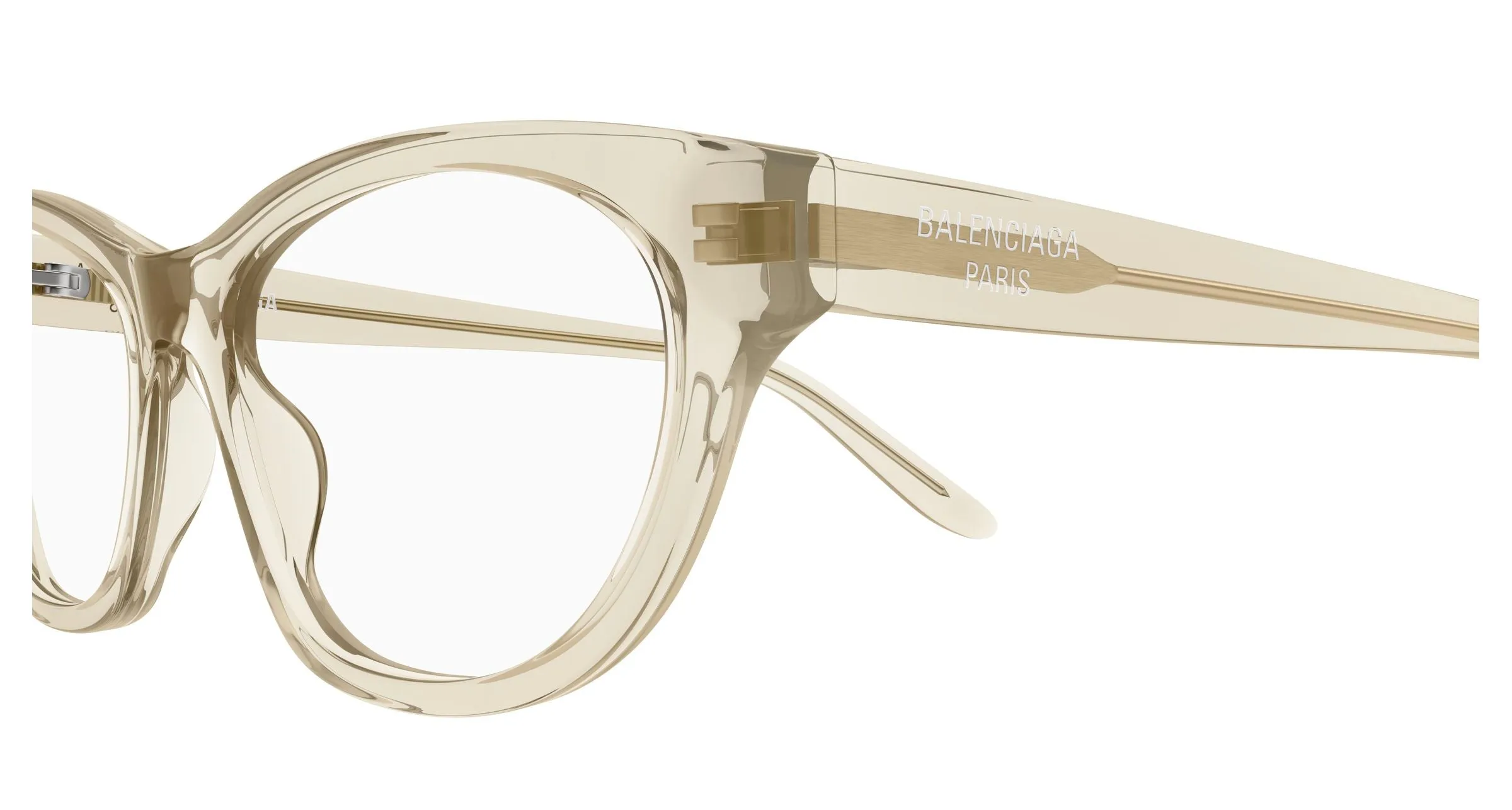Balenciaga BB0500O 005 Montature da vista Acetato Beige Trasparente Cat Eye - immagine 3